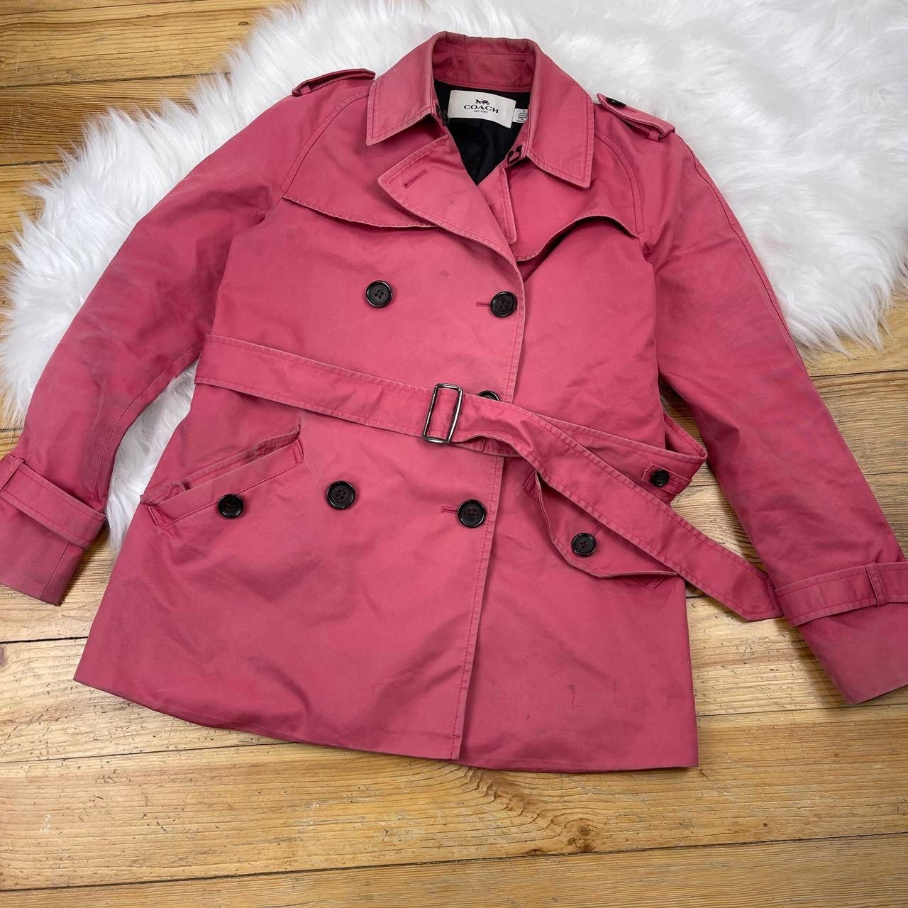 Coach Coach New York Women’s Pink Trench Coat XS Belted Size XS / US 0-2 / IT 36-38 - 3 Thumbnail