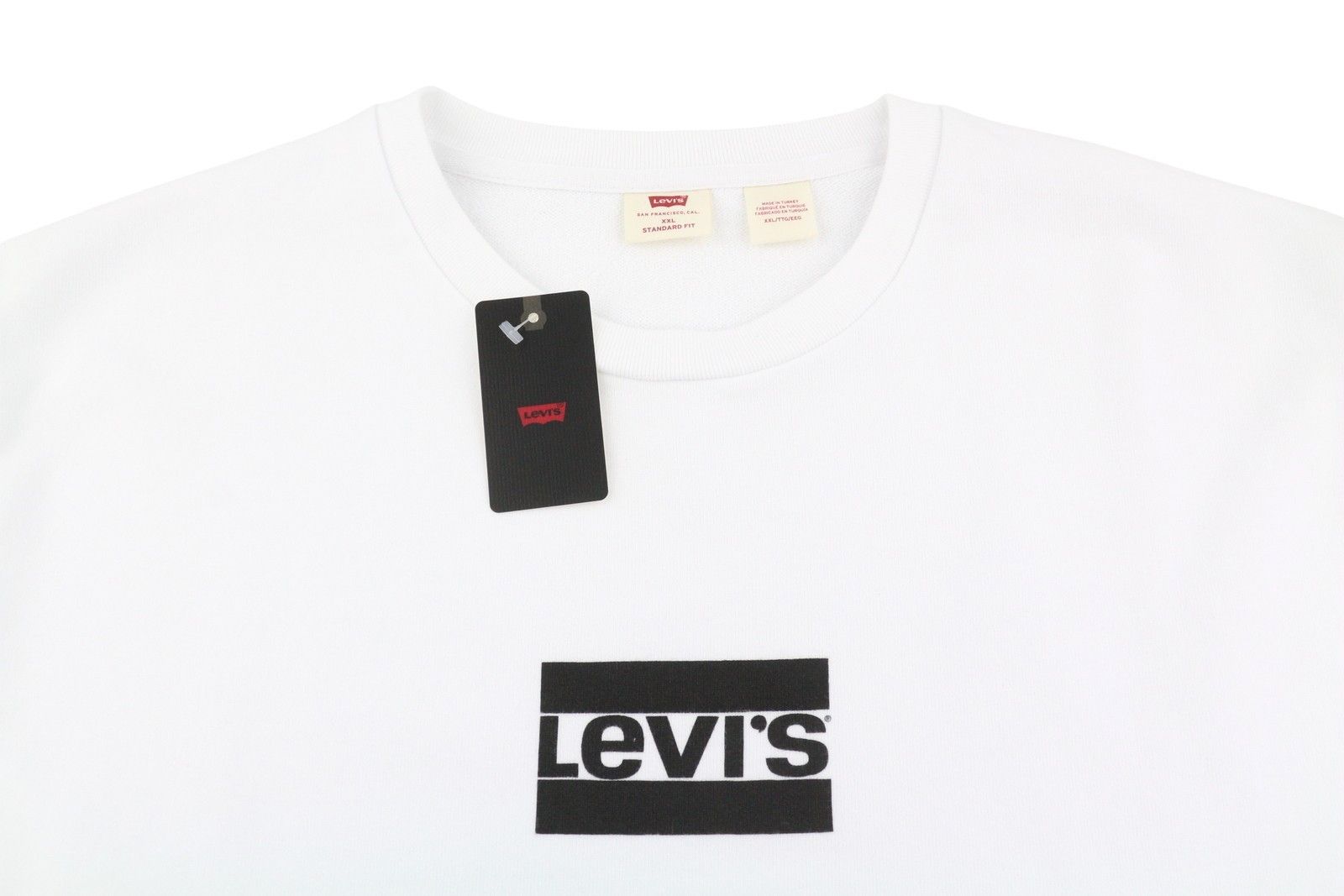 Levi's STANDARD FIT 2XL White Crew Logo Cotton Pullover 87107 Size US XXL / EU 58 / 5 - 5 Thumbnail