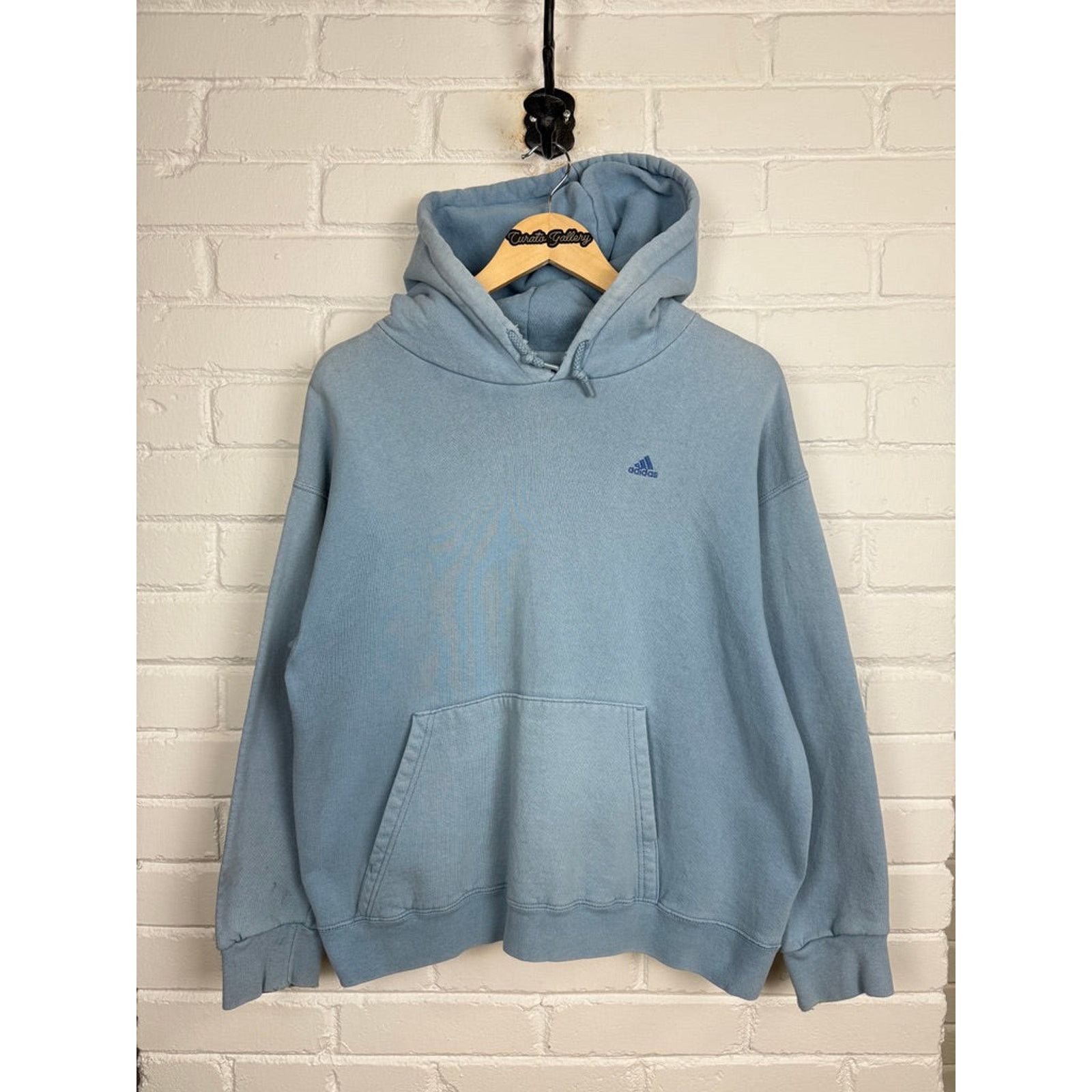 Vintage Vintage 90s Adidas Embroidered Logo Sweatshirt L Baby Blue Size US L / EU 52-54 / 3 - 1 Thumbnail