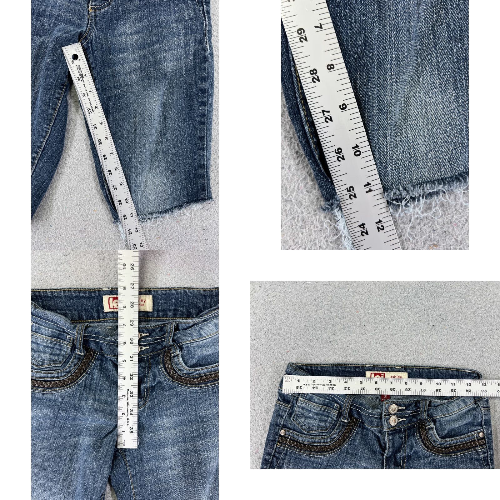 Vintage VINTAGE LEI Shorts Denim Cut-Off Women's 3 25x11 Blue Low Rise 11in Inseam, 5-Pocket, Stretch, Casual Womens Short Size 26" / US 2 / IT 38 - 8 Thumbnail