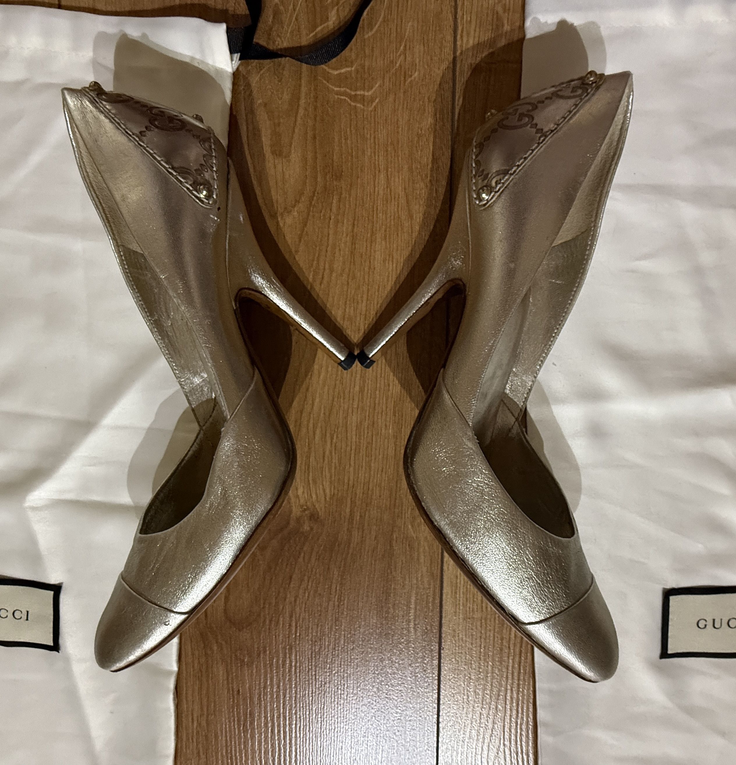Gucci Gucci silver GG heels Size US 7 / IT 37 - 13 Thumbnail
