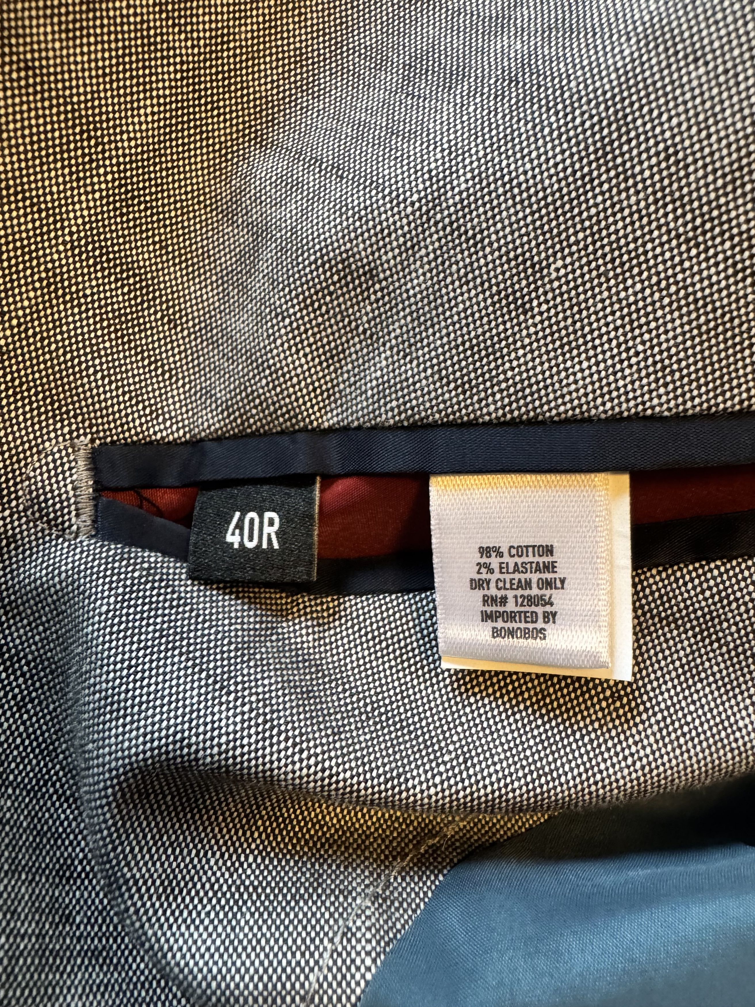 Bonobos Bonobos • Stretch Chambray Suit Gray • 40R / 34 Size 40R - 4 Thumbnail
