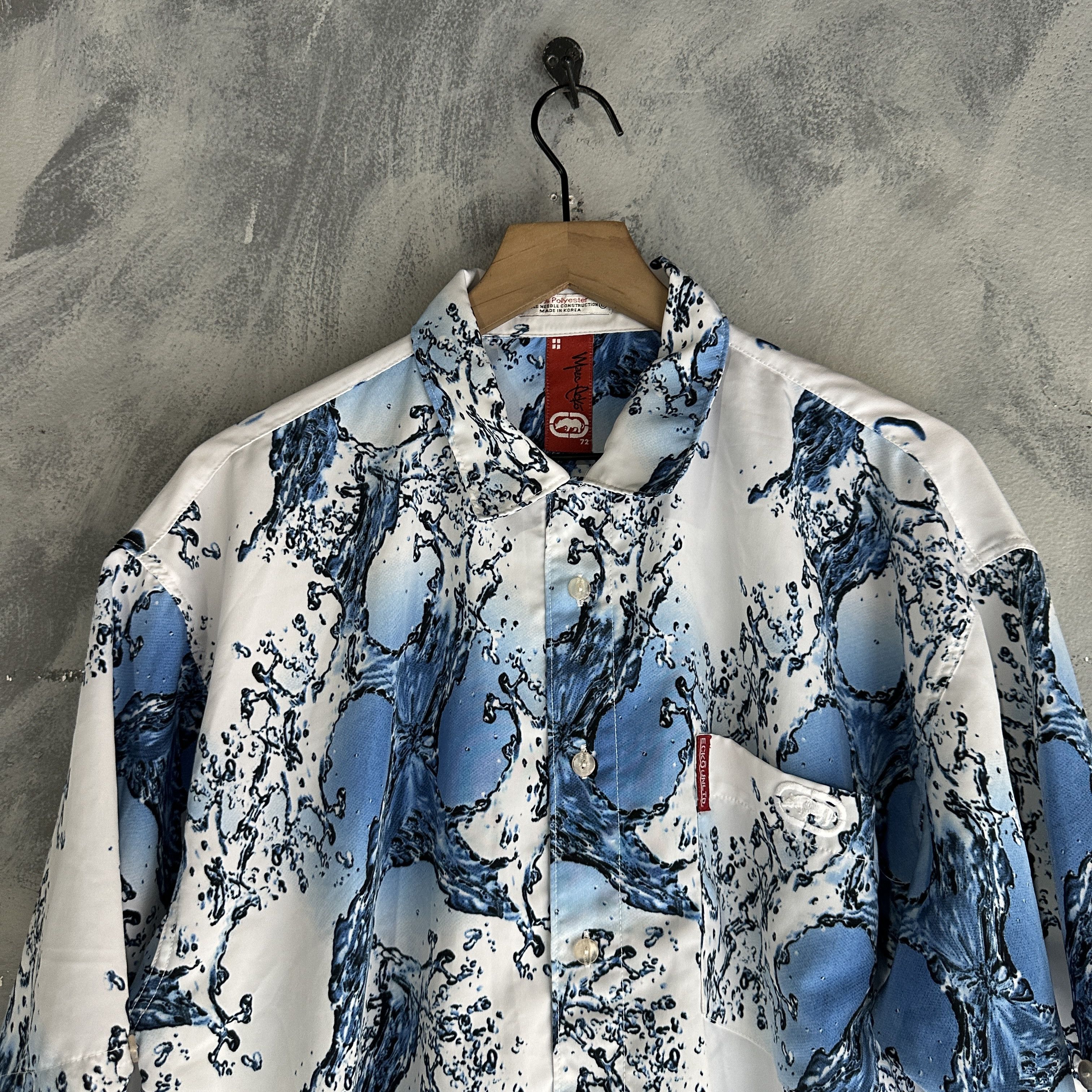 Ecko Unltd. Vtg Ecko Unltd Button Up Shirt Y2K Water Ecko Summer 2000 Size US L / EU 52-54 / 3 - 5 Thumbnail