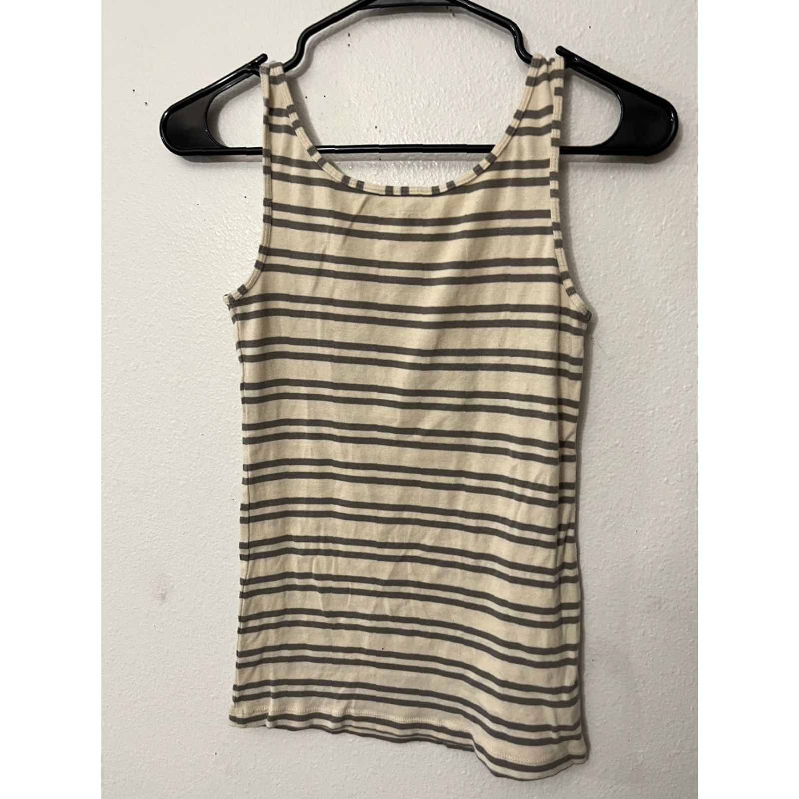 Ann Taylor ANN TAYLOR LOFT Cream Striped Sleeveless Pullover Tank Size S Women Basic Size S / US 4 / IT 40 - 2 Thumbnail