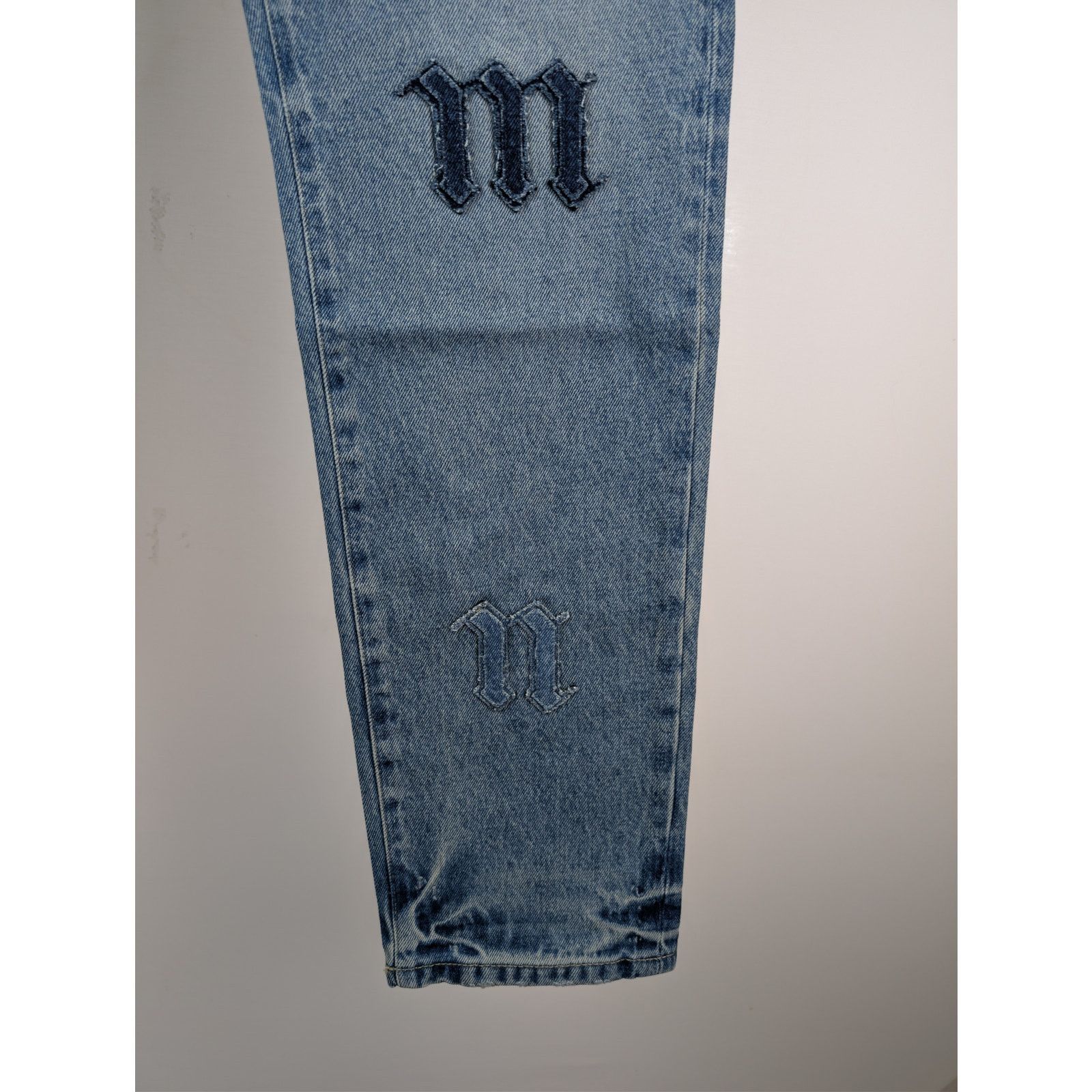 Palm Angels o1rshd1 LW Logo Denim Patches Regular Fit Jeans Light Blue Size US 30 / EU 46 - 9 Thumbnail