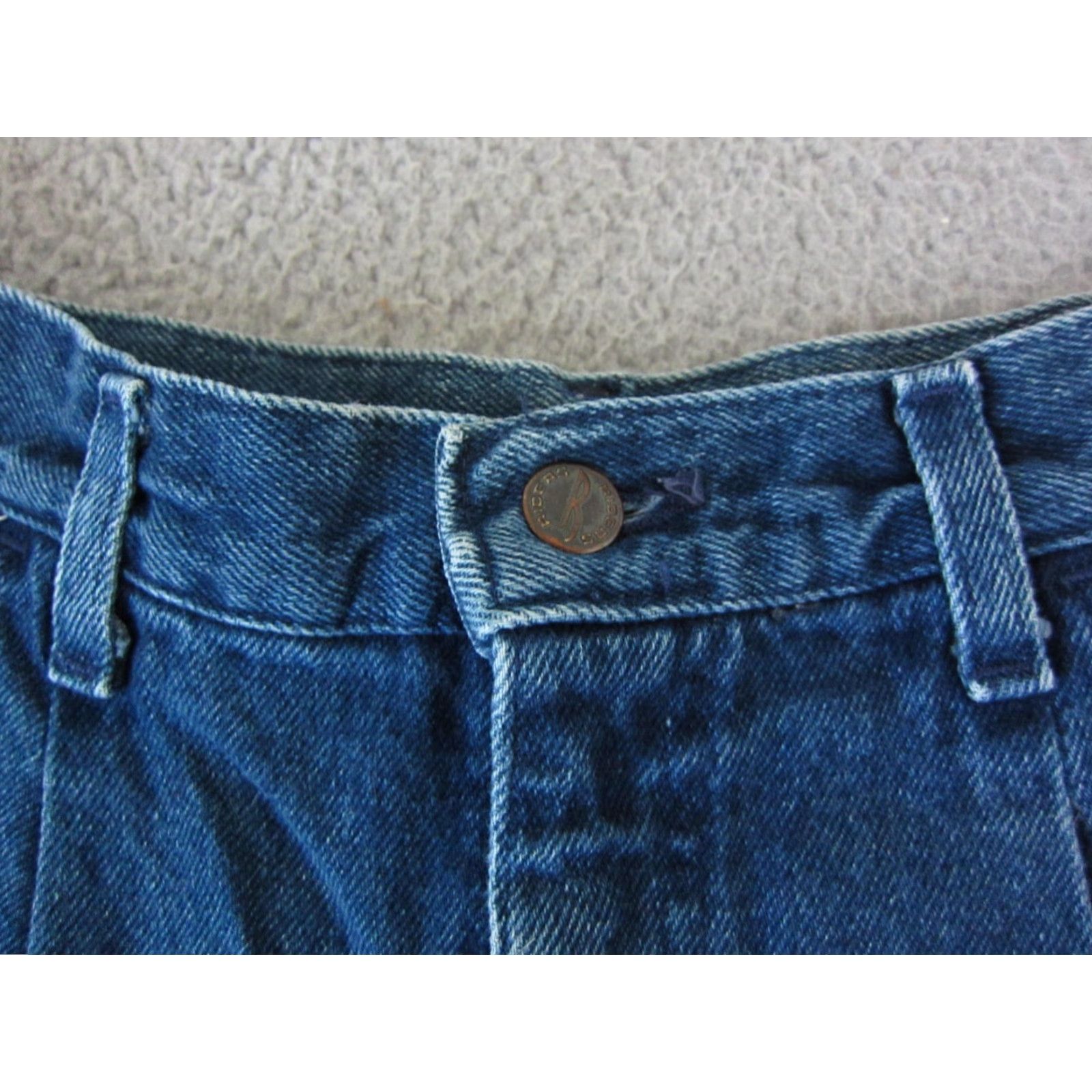 Lee VINTAGE Lee Jeans Shorts Womens Blue Denim Cotton Jorts 14 29 in Blue Denim Jeans 70s 80s Mens Womens Boys Girls Size 29" - 4 Thumbnail
