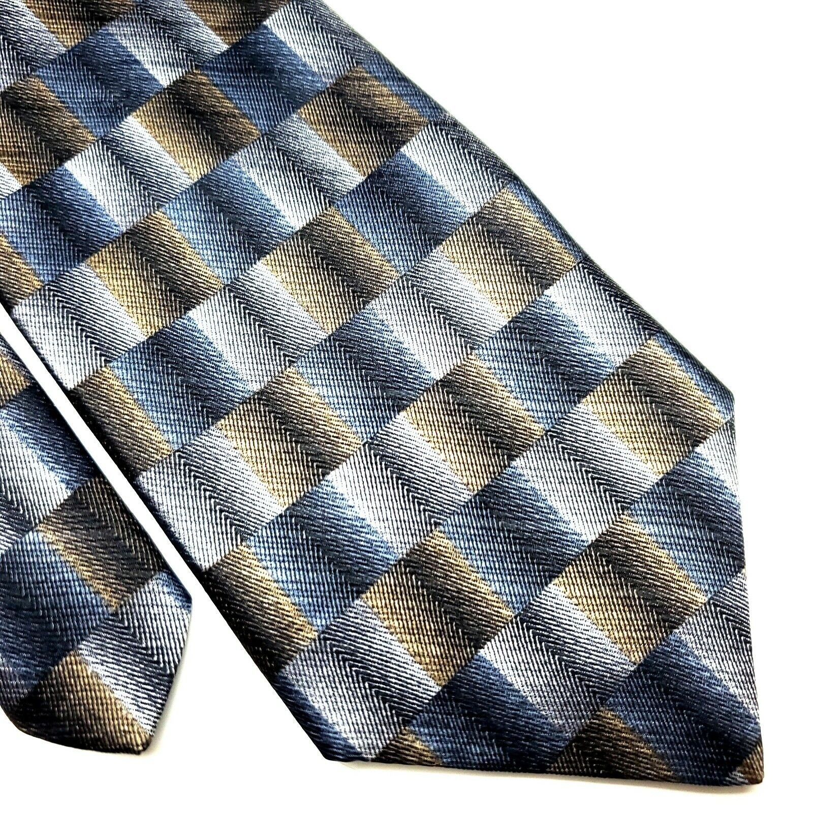 Designer Alexander Lloyd Menswear Blue Brown Long Wide Size ONE SIZE - 1 Thumbnail