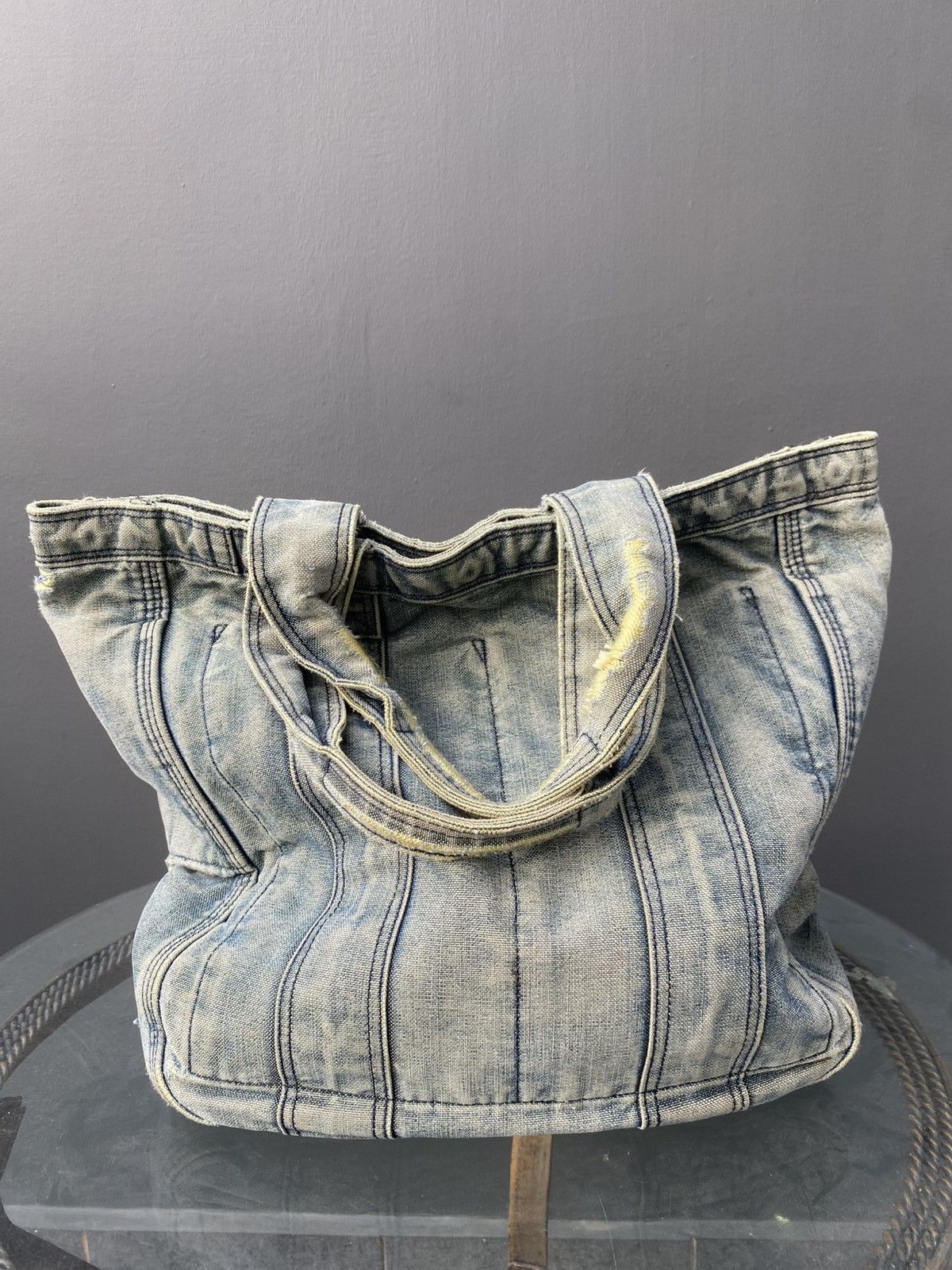Porter × Vintage VTG PORTER DISTRESSED DENIM TOTE BAG Size ONE SIZE - 3 Thumbnail