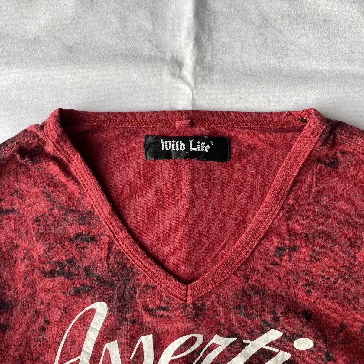 If Six Was Nine × Japanese Brand × Le Grande Bleu (L.G.B.) Bloody Tie Dye Assertion Diamond VNeck by Wild Life Tees Size US L / EU 52-54 / 3 - 6 Thumbnail