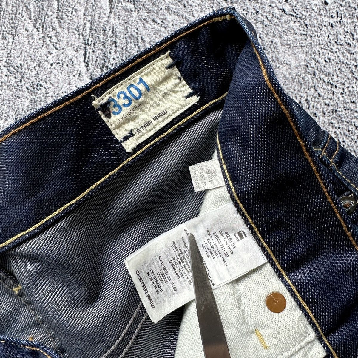 G-Star Men’s Jeans G-Star Raw 3301 Straight Dark Blue Size: 31/30 Size US 31 - 11 Thumbnail
