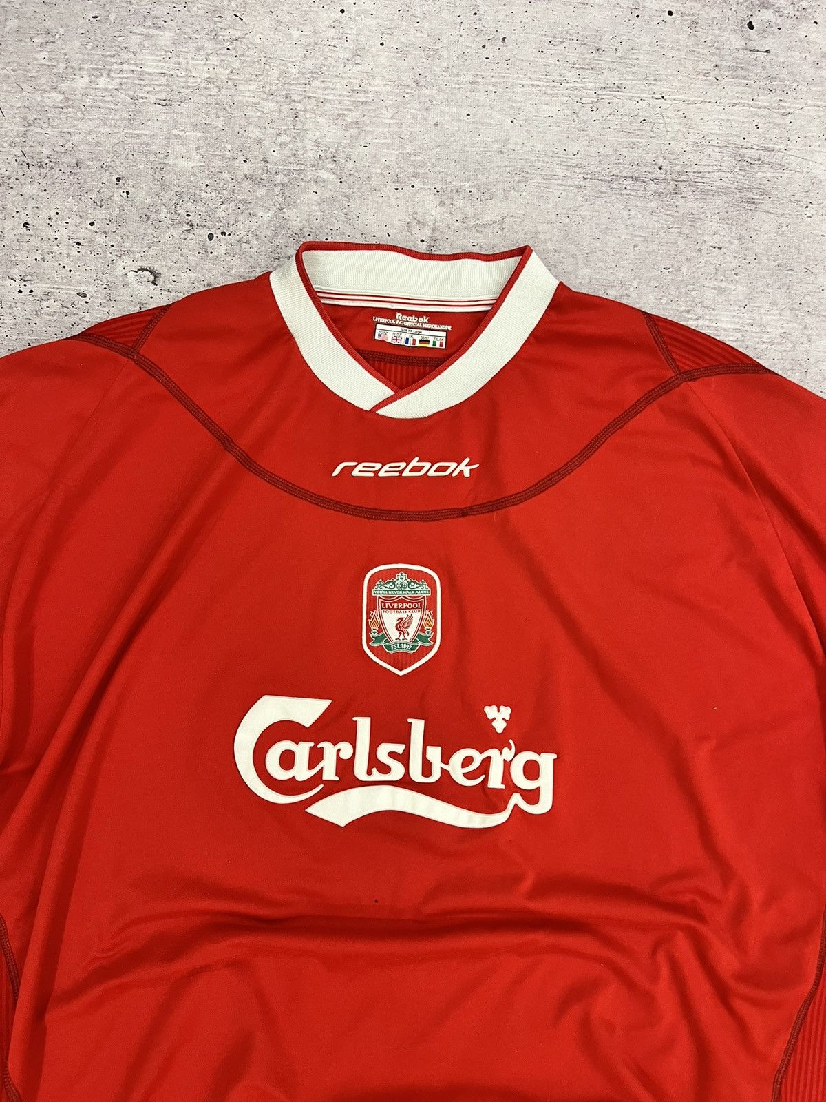 Reebok × Vintage 🩸RARE🩸Reebok Liverpool 2002/2004 Home Jersey Size US XXL / EU 58 / 5 - 4 Thumbnail