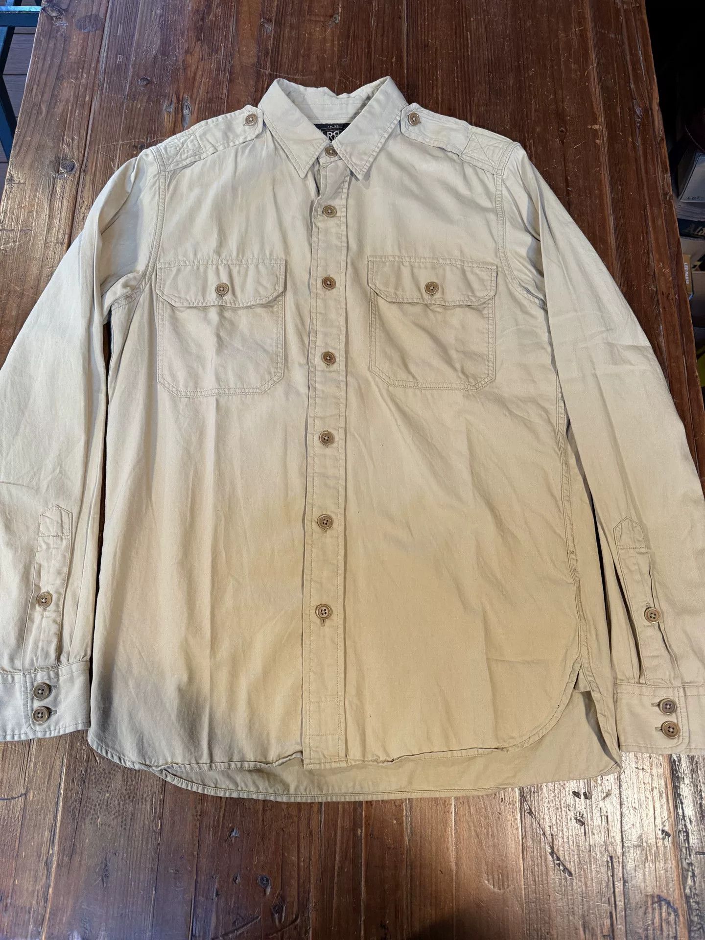 RRL Ralph Lauren RRL Ralph Lauren Khaki Workshirt S Size US S / EU 44-46 / 1 - 1 Thumbnail