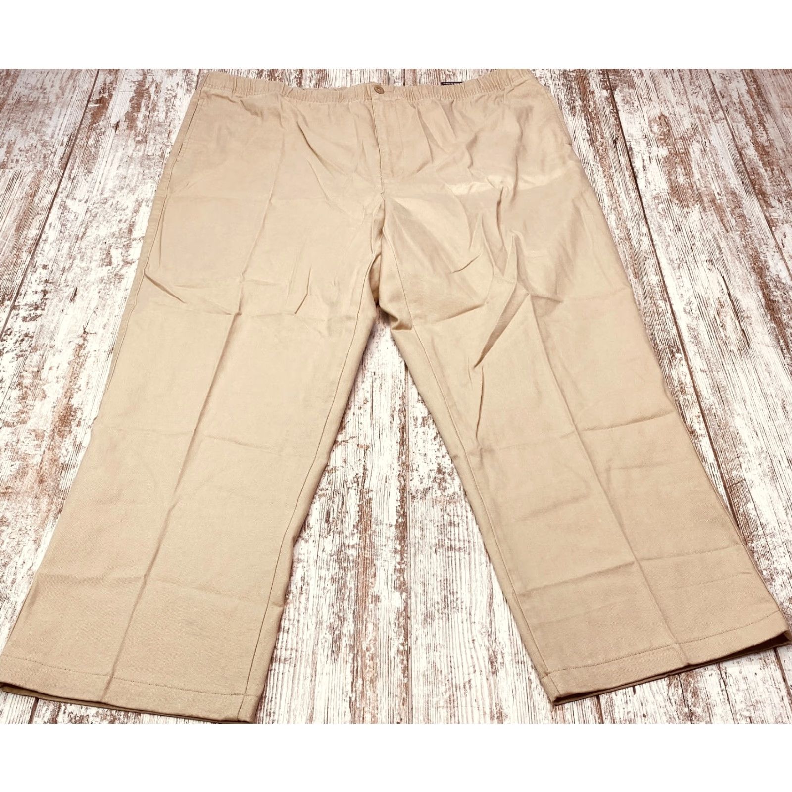 Lands' End Lands End Deck Pants Mens 2XL Beige Canvas Drawstring Elastic Waist Casual 7556 Size US 39 - 2 Thumbnail