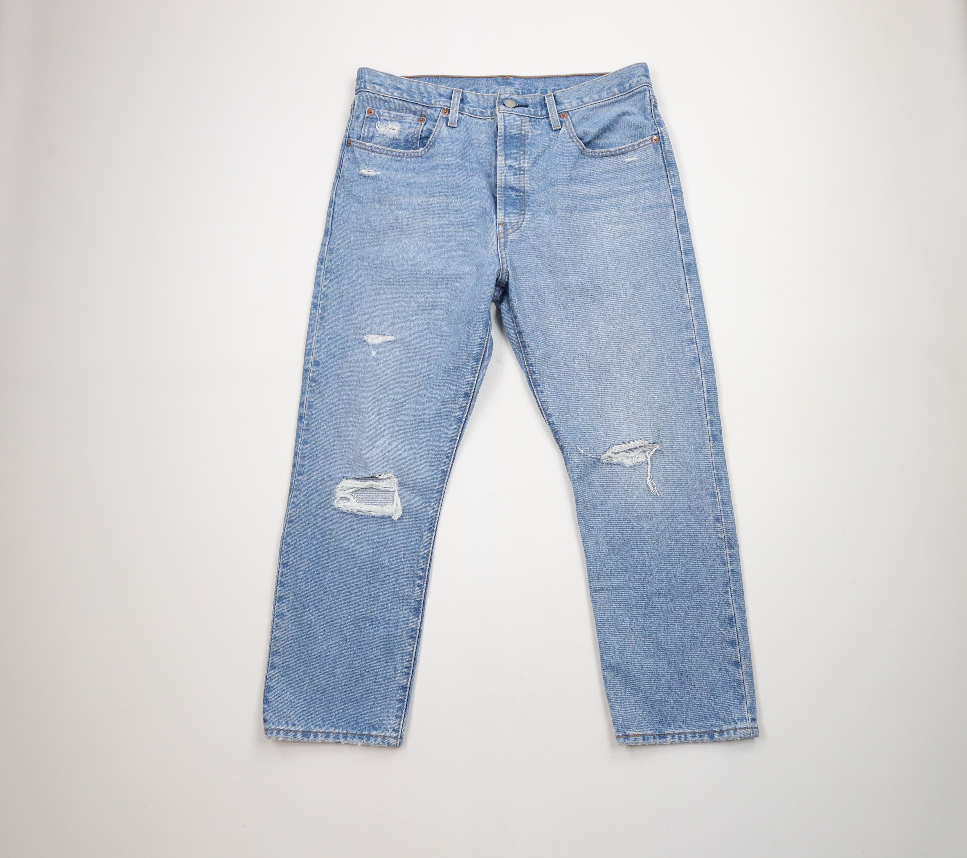 Levi's × Vintage Levis 501xx Button Fly Cropped Original Fit Denim Jeans Size 32" / US 10 / IT 46 - 1 Thumbnail