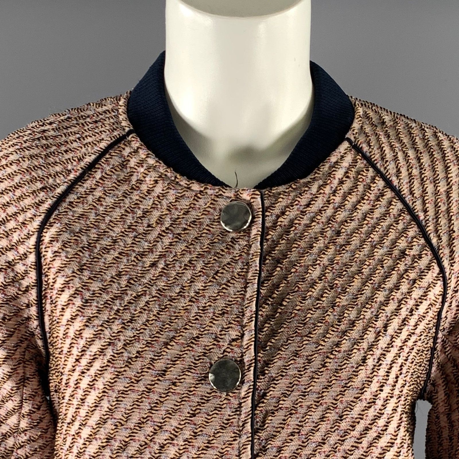 3.1 Phillip Lim PHILLIP LIM Size 40 Pink Navy Polyester Blend Bomber Jacket Size S / US 4 / IT 40 - 2 Thumbnail