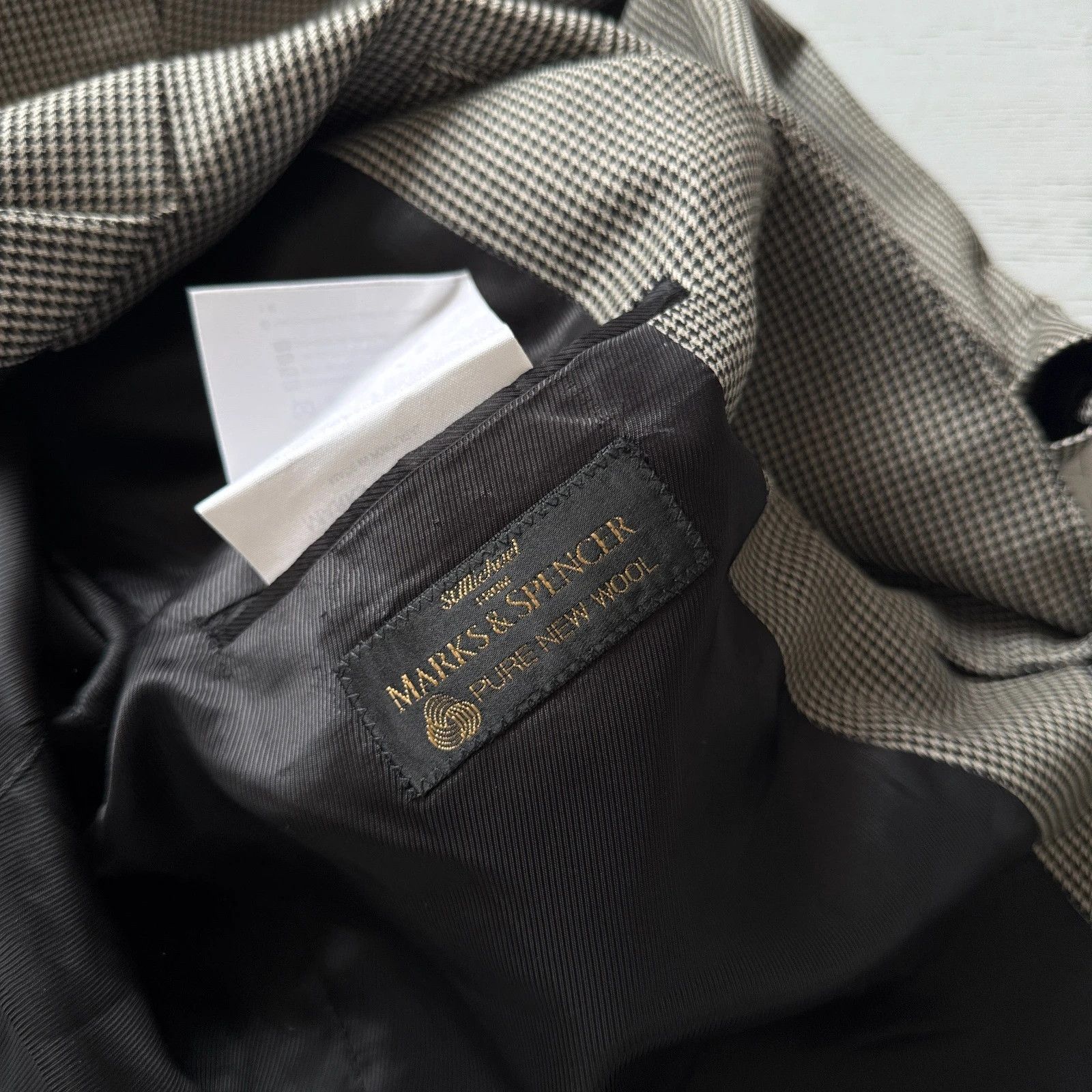 Marks & Spencer Vintage Wool Check Blazer Gray Classic Tailored Jacket Size US L / EU 52-54 / 3 - 7 Thumbnail