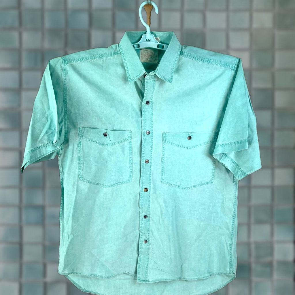 Altea VINTAGE Cargo Button Shirt Mens XL Teal Blue Heavyweight Cotton Pockets 100% USA Seller Mens XL Teal Blue Button-Up Shirt Size US XL / EU 56 / 4 - 1 Thumbnail