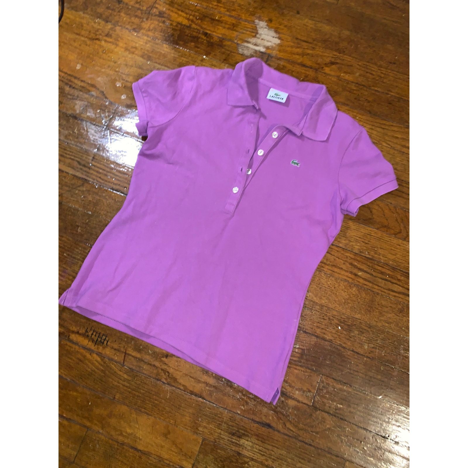 Lacoste Lacoste Purple Polo Shirt Womens Size 40 Crocodile Preppy Size XS / US 0-2 / IT 36-38 - 10 Thumbnail