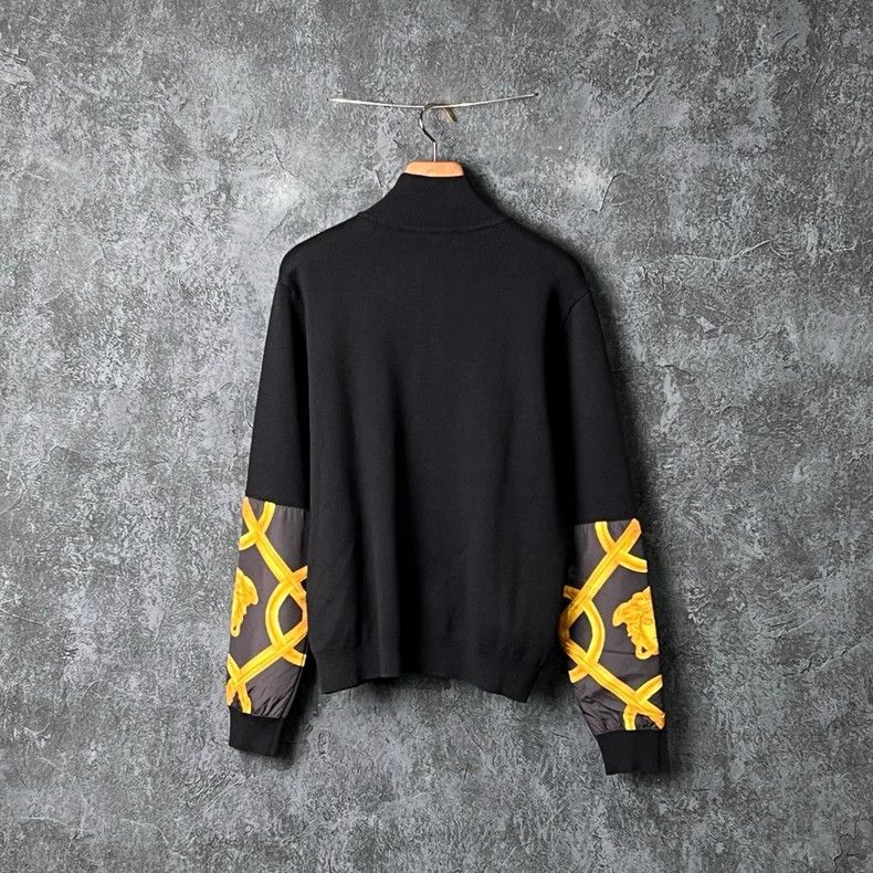 Versace Versace Printed panelled stand-up collar knit jacket Size US M / EU 48-50 / 2 - 2 Thumbnail