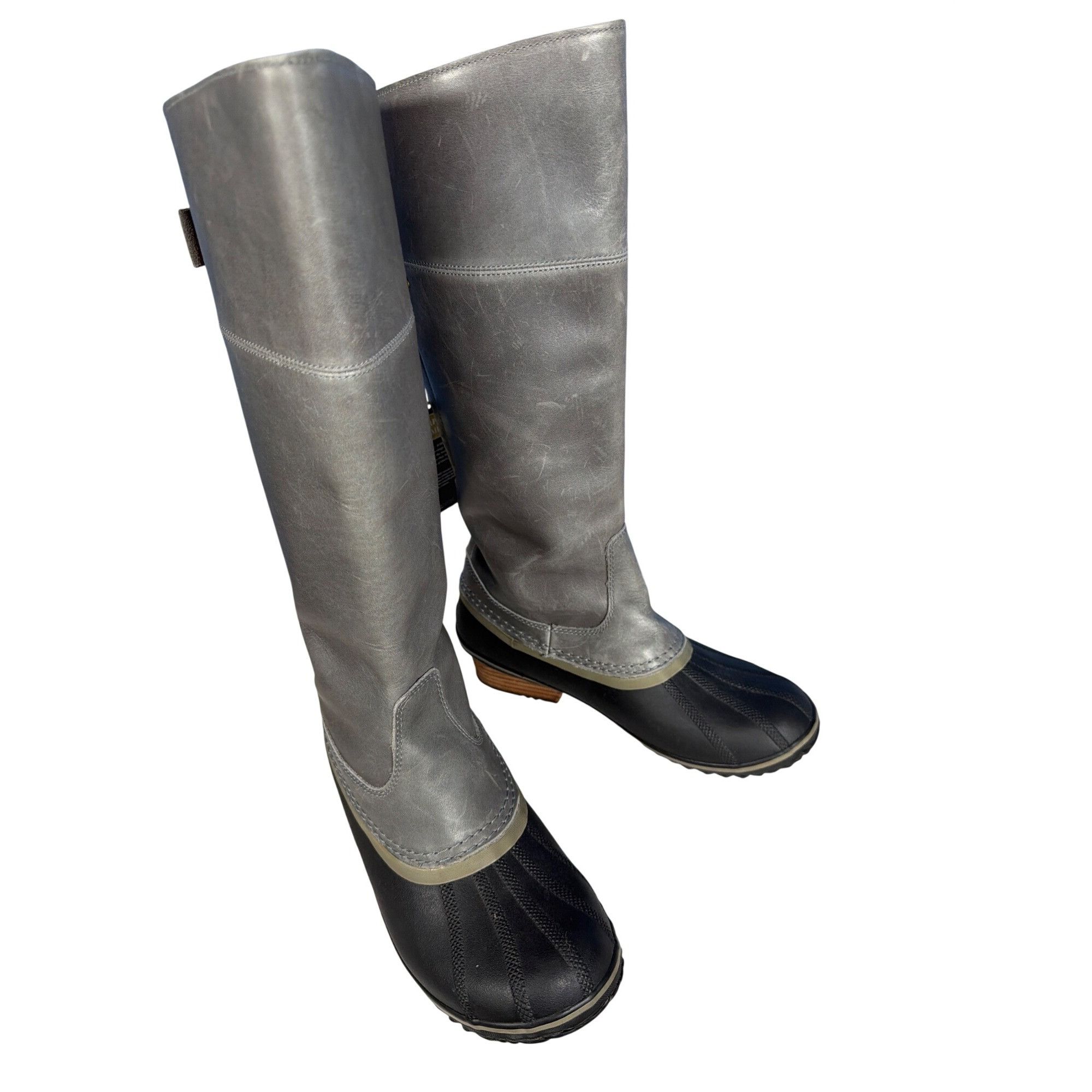 SOREL New Sorel Slimpack Riding Tall II Gray Leather Snow Boot Siz Size US 10 / IT 40 - 12 Thumbnail