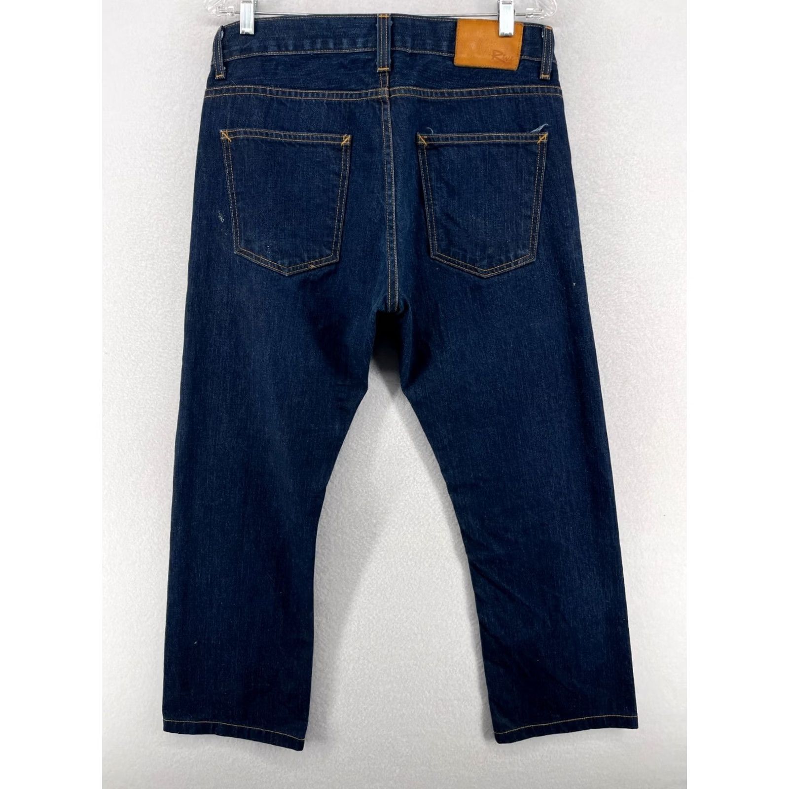 Vintage RIVI Jeans Mens 33 Straight Denim Cotton Blue Selvedge Button Fly USA Size US 33 - 4 Thumbnail