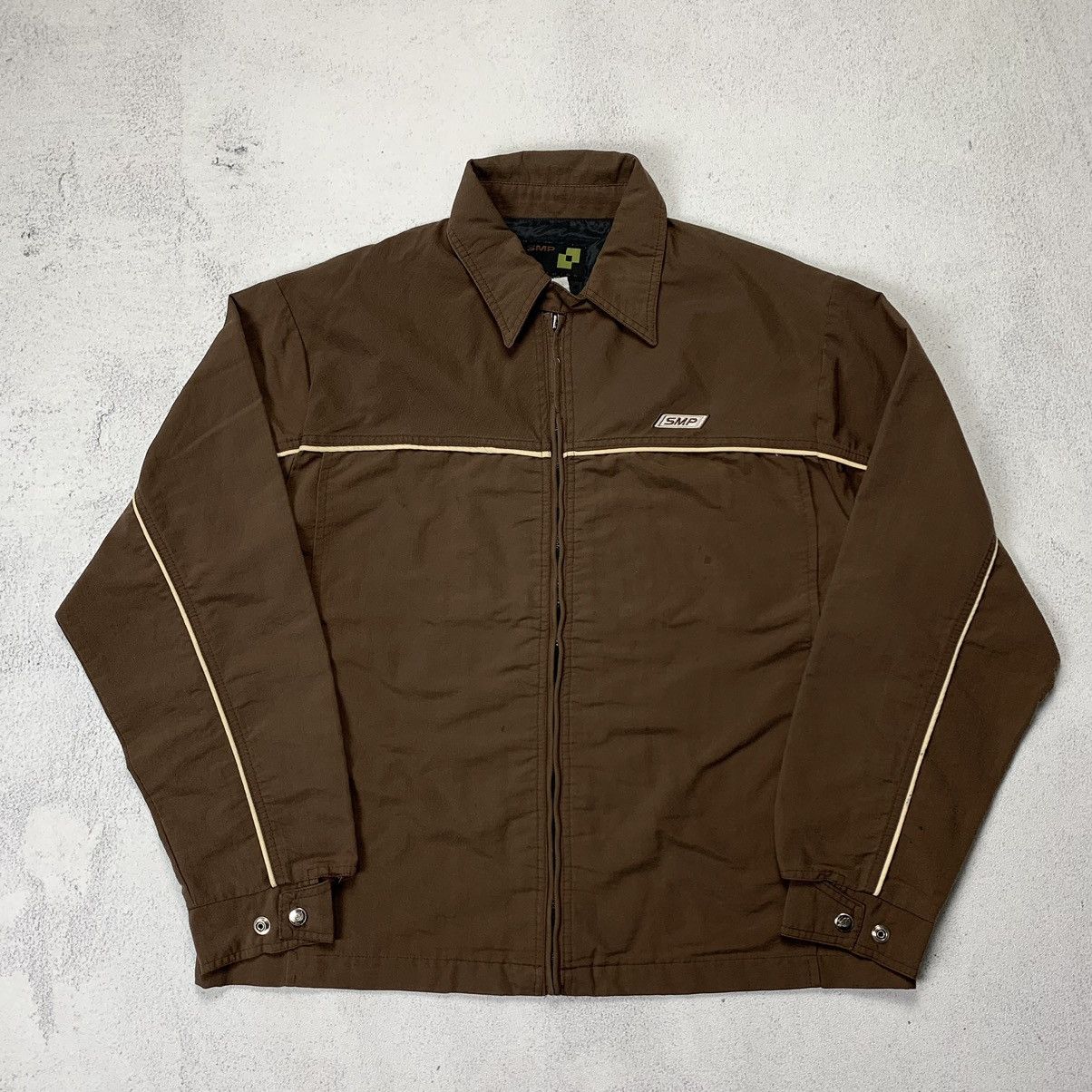 image of Skategang x Vintage Smp Skateboards Jacket in Brown, Men's (Size Large)
