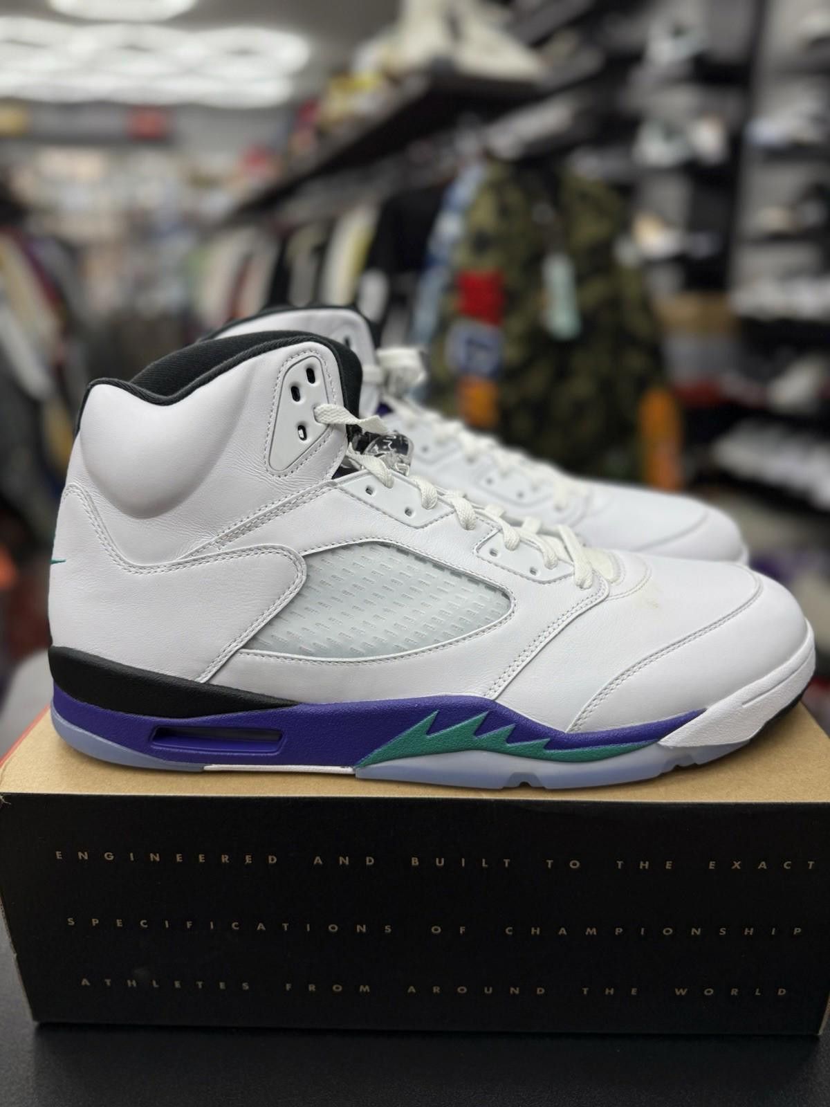 Jordan Brand Size 18 - Jordan 5 Grape 2025 (HQ7978-100) Size US 15 / EU 48 - 1 Thumbnail