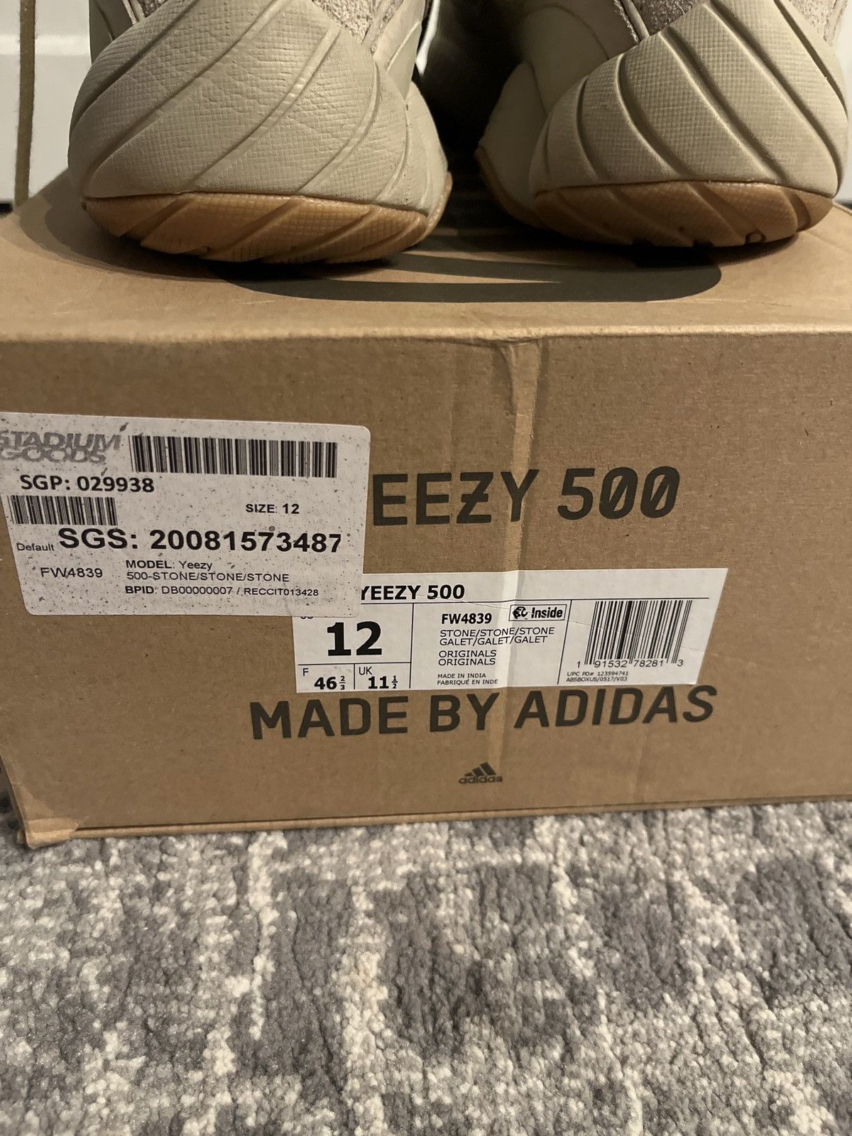 Adidas × Kanye West Yeezy 500 Stone Size US 12 / EU 45 - 7 Thumbnail