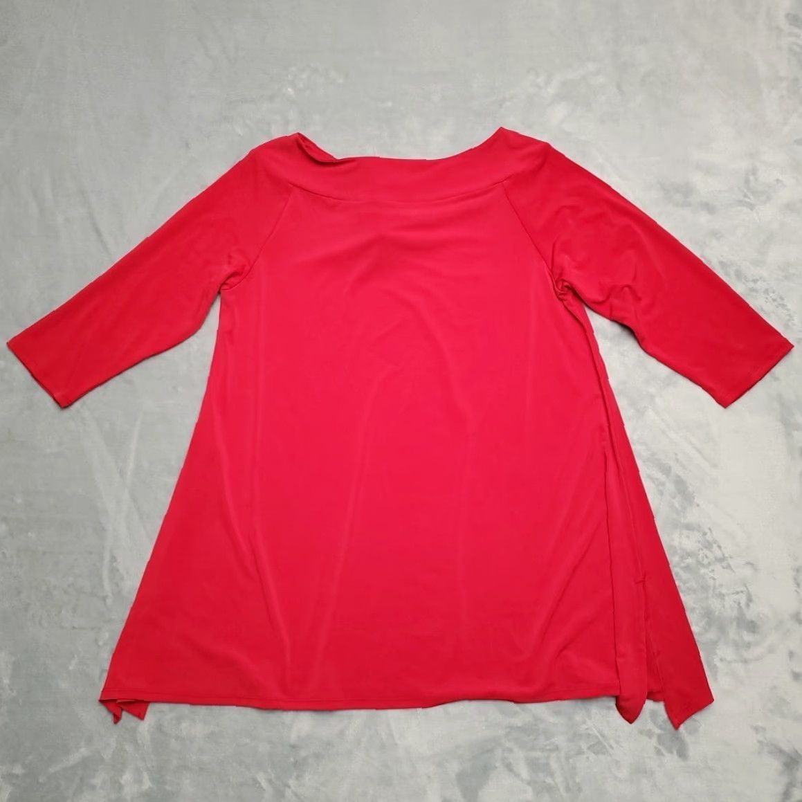 Vintage Chicos Women Top Shirt 8 Red Portrait 3/4 Sleeve Stretch Comfort Casual USA Medium Womens Size M / US 6-8 / IT 42-44 - 5 Thumbnail