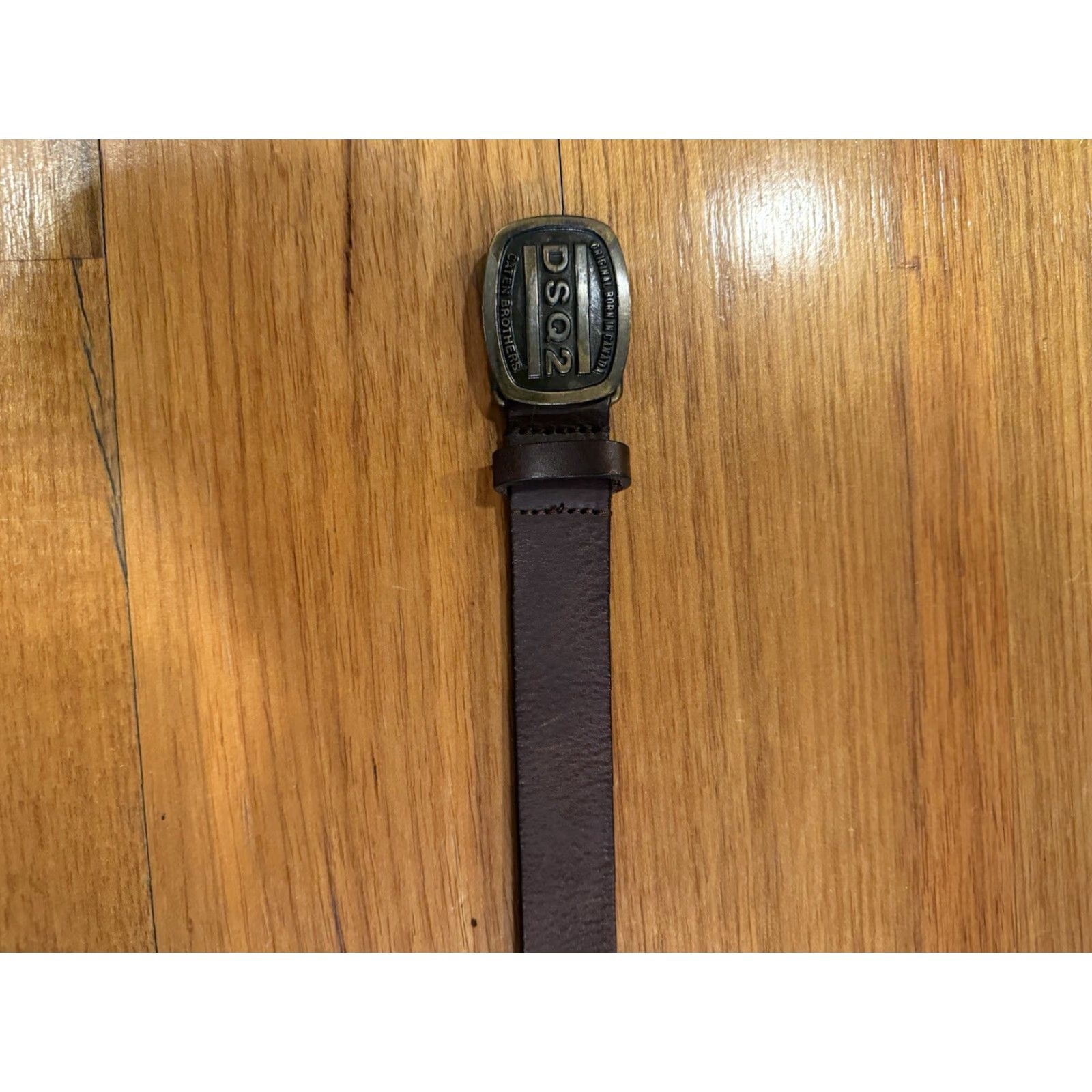 Dsquared2 VINTAGE DSQUARED LOGO Belt Leather Brown Made in Italy | Men | L | Brass Hardware Size ONE SIZE - 5 Thumbnail