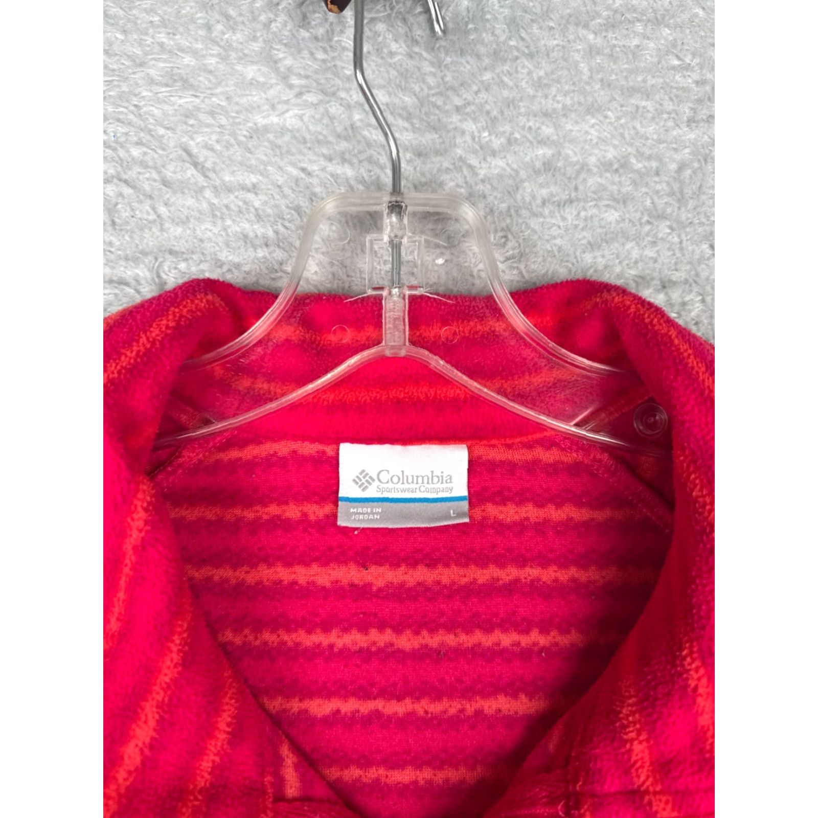 Vintage Columbia Sweater Women Large Red Geometric Fleece 1/4 Zip Mock Neck Pullover Size L / US 10 / IT 46 - 6 Thumbnail