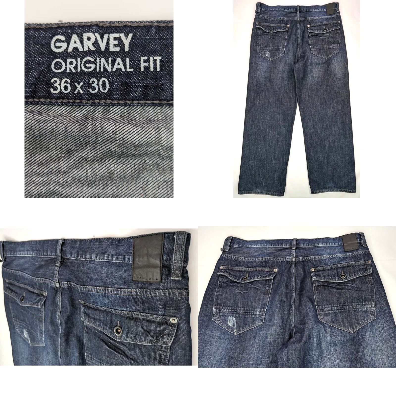 Sean John Sean John Garvey Original Fit Jeans 36x30 38x30 Dark Wash Denim 5-Pocket Relaxed Men Baggy Streetwear Hip Hop Y2K Logo Vintage- none Size US 38 / EU 54 - 8 Thumbnail