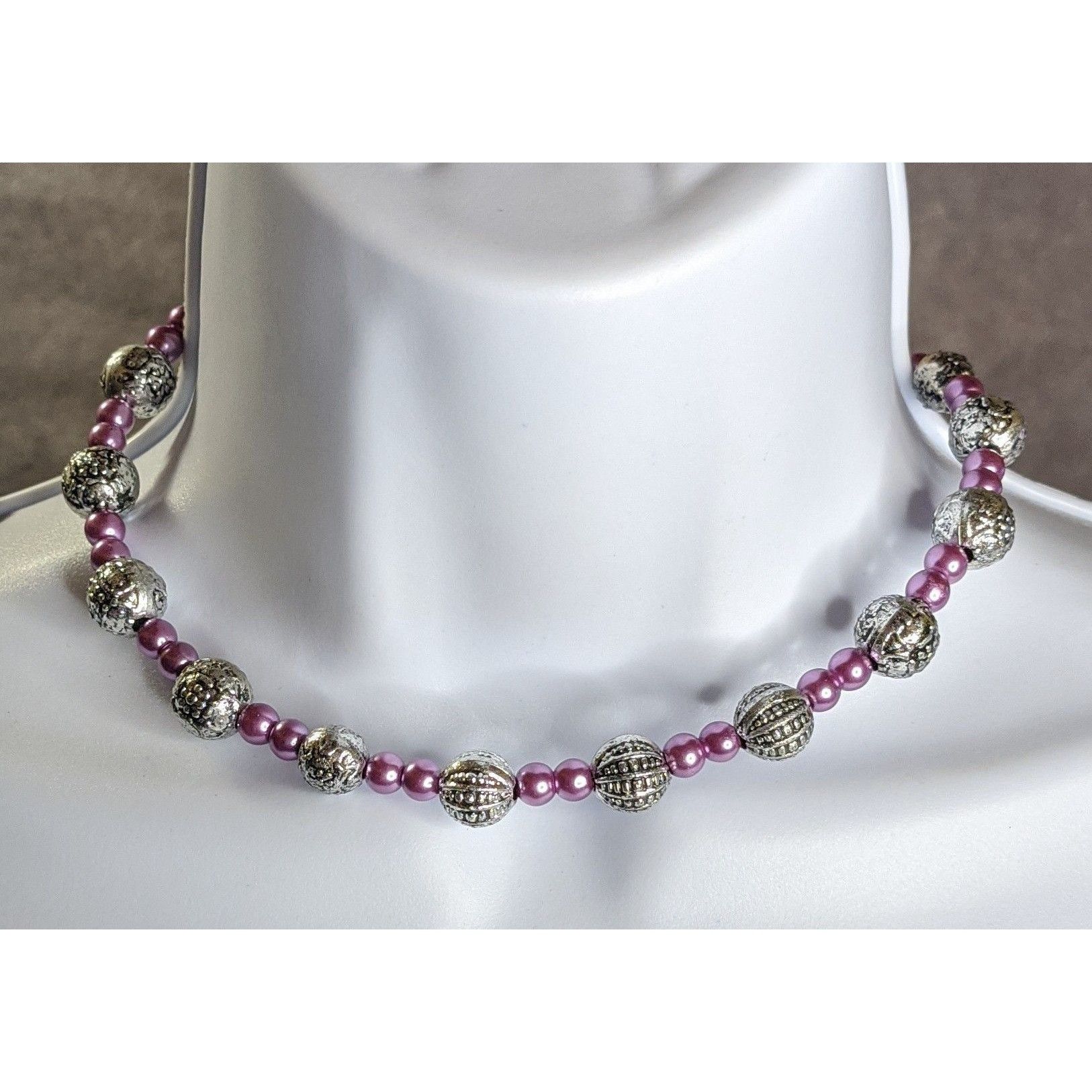 Other Memory Wire Purple Faux Pearl & Silver-Tone Beaded Adjustabl Size ONE SIZE - 3 Thumbnail
