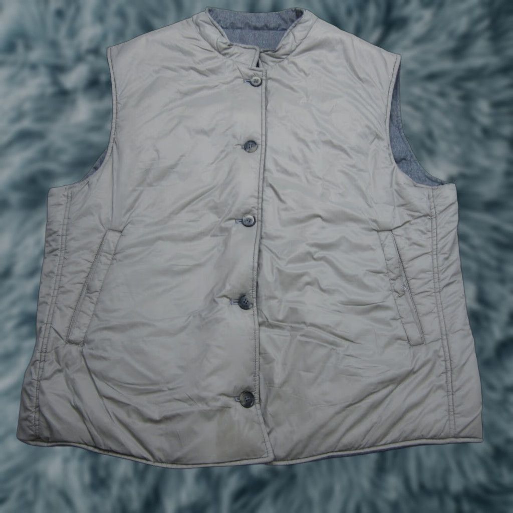 Allen Edmonds Vest Mens XL Gray Reversible Puffer Quilted Primaloft Golf Outdoor