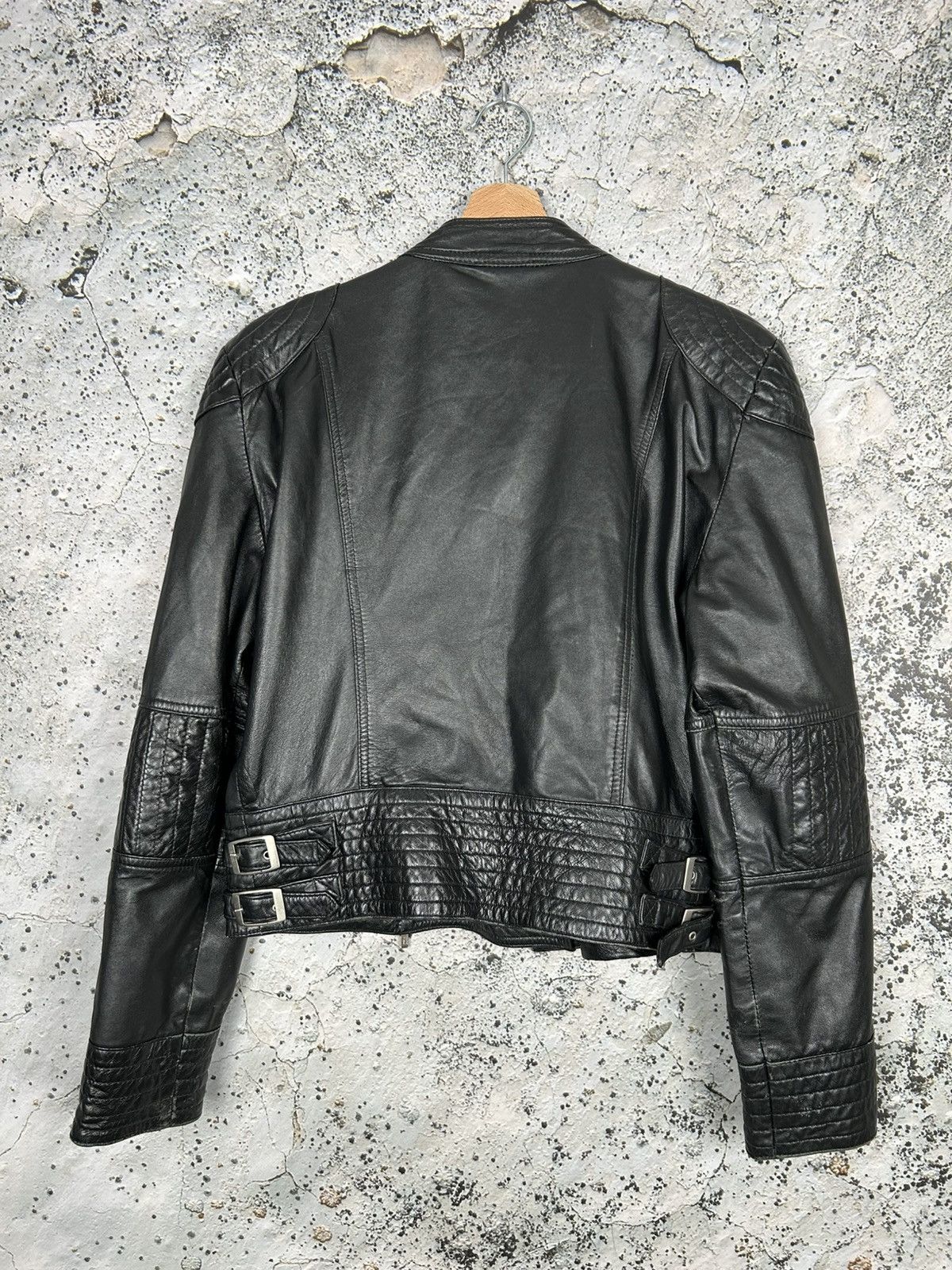 Genuine Leather Vintage Black Biker Genuine Leather Jacket Ramones Grunge Size XL / US 12-14 / IT 48-50 - 7 Thumbnail