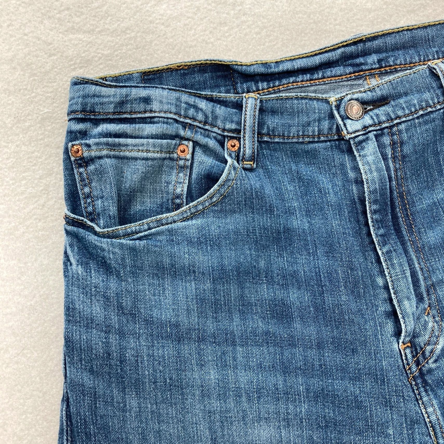 Levi's Levi's 505 Jeans Mens 36x34 Regular Straight Blue Stretch Denim Mid Rise Western Jeans Size US 36 / EU 52 - 3 Thumbnail