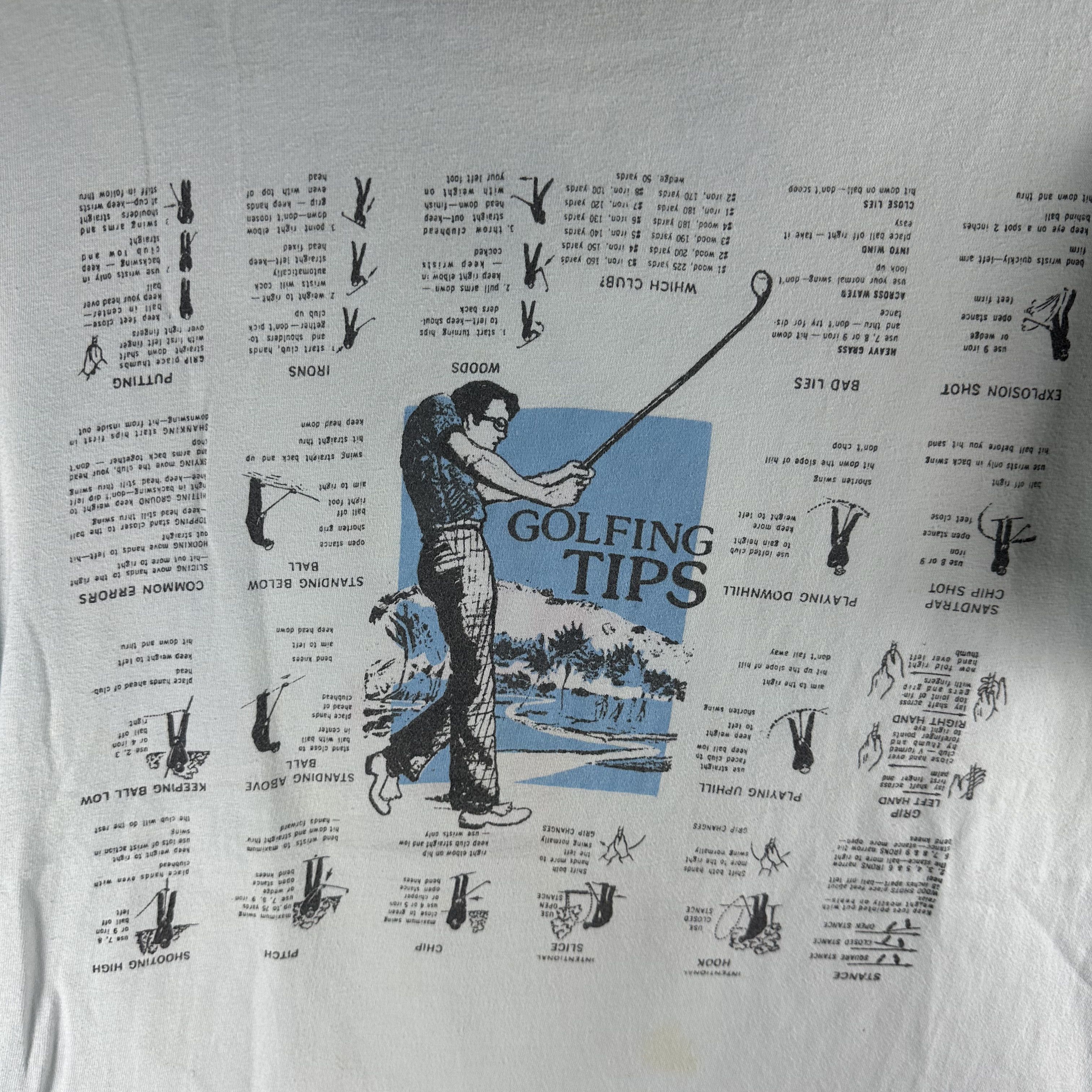 Vintage ​Vintage 90s Golfing Tips Artwork Graphic T-shirt Size US L / EU 52-54 / 3 - 2 Thumbnail