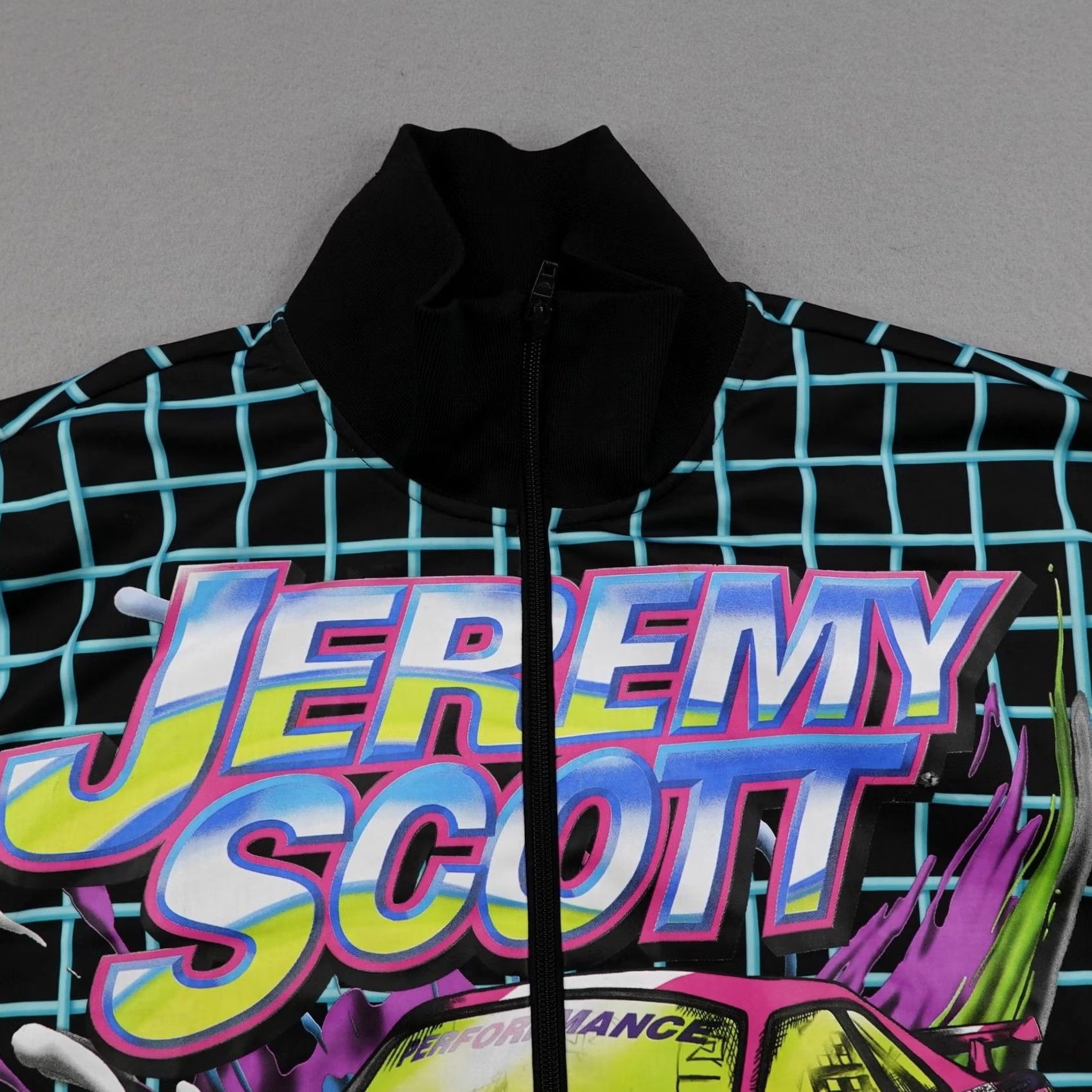 Adidas Adidas Jeremy Scott JS Rally Track Car Racing Jacket Mens XL Black Blue Coat Size US XL / EU 56 / 4 - 2 Thumbnail