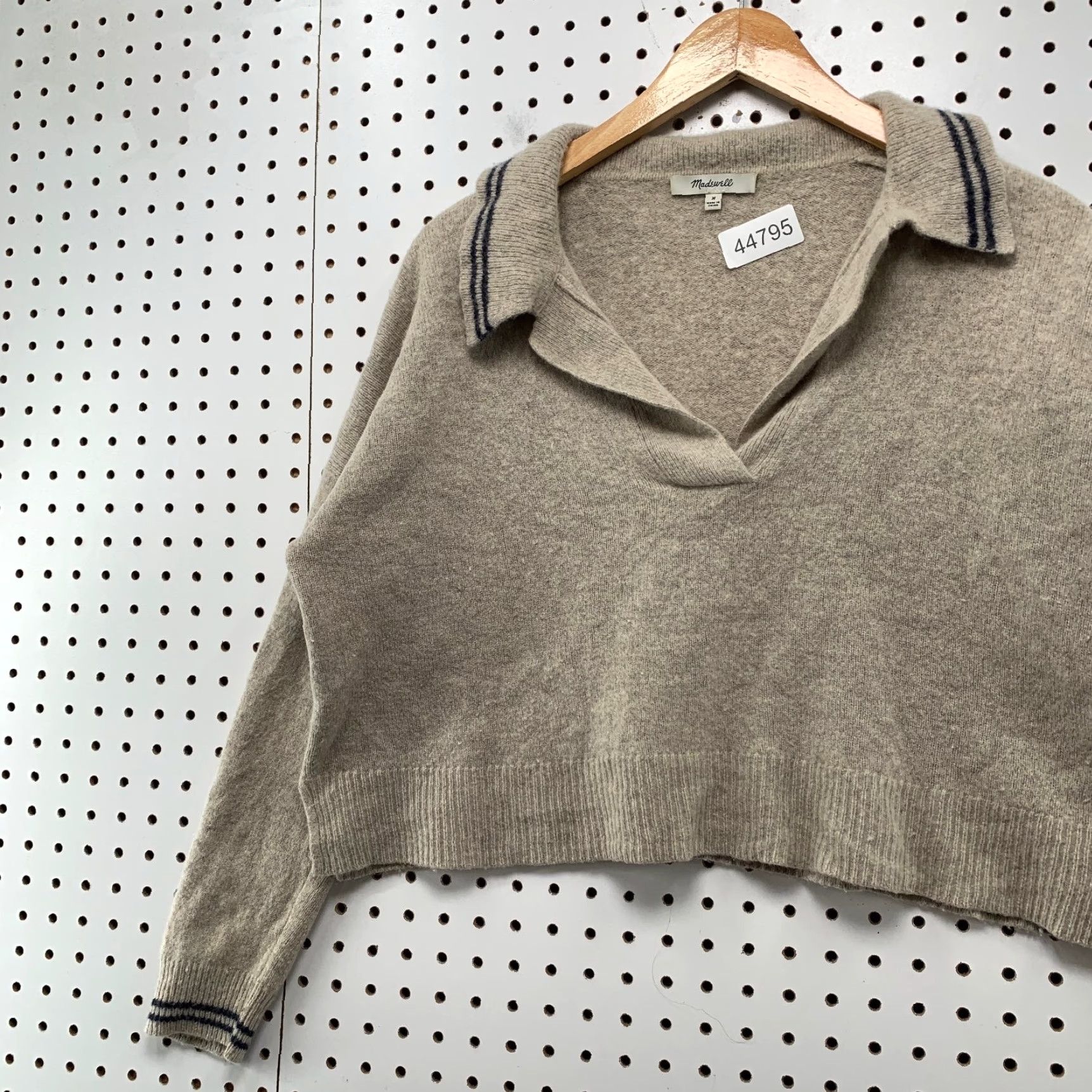 Madewell Madewell Merino Wool Sweater Womens Medium Brown Collared Oversize Crop Sweater Pullover Knit Wool Classic Everyday Casual Mens? Size M / US 6-8 / IT 42-44 - 3 Thumbnail