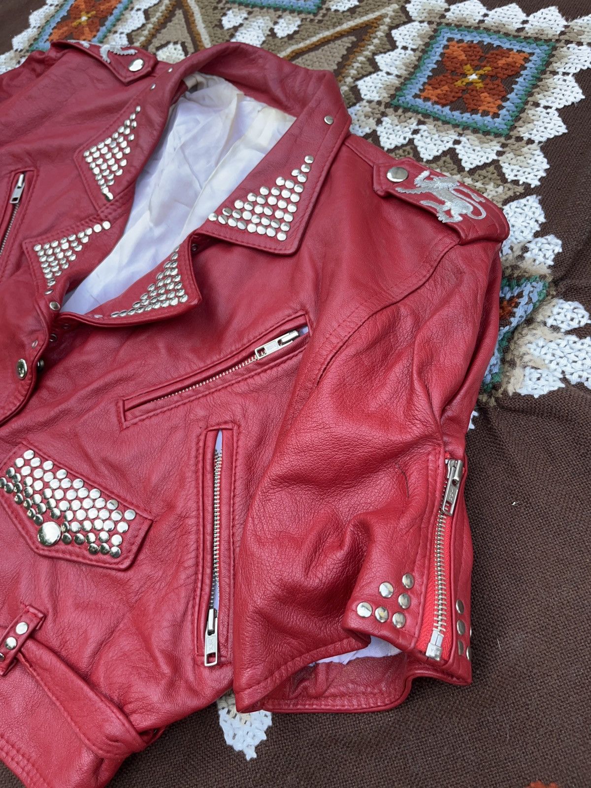 Seditionaries × Vintage Vintage 80s Studded Cropped Leather Jacket Punk Style Size L / US 10 / IT 46 - 3 Thumbnail