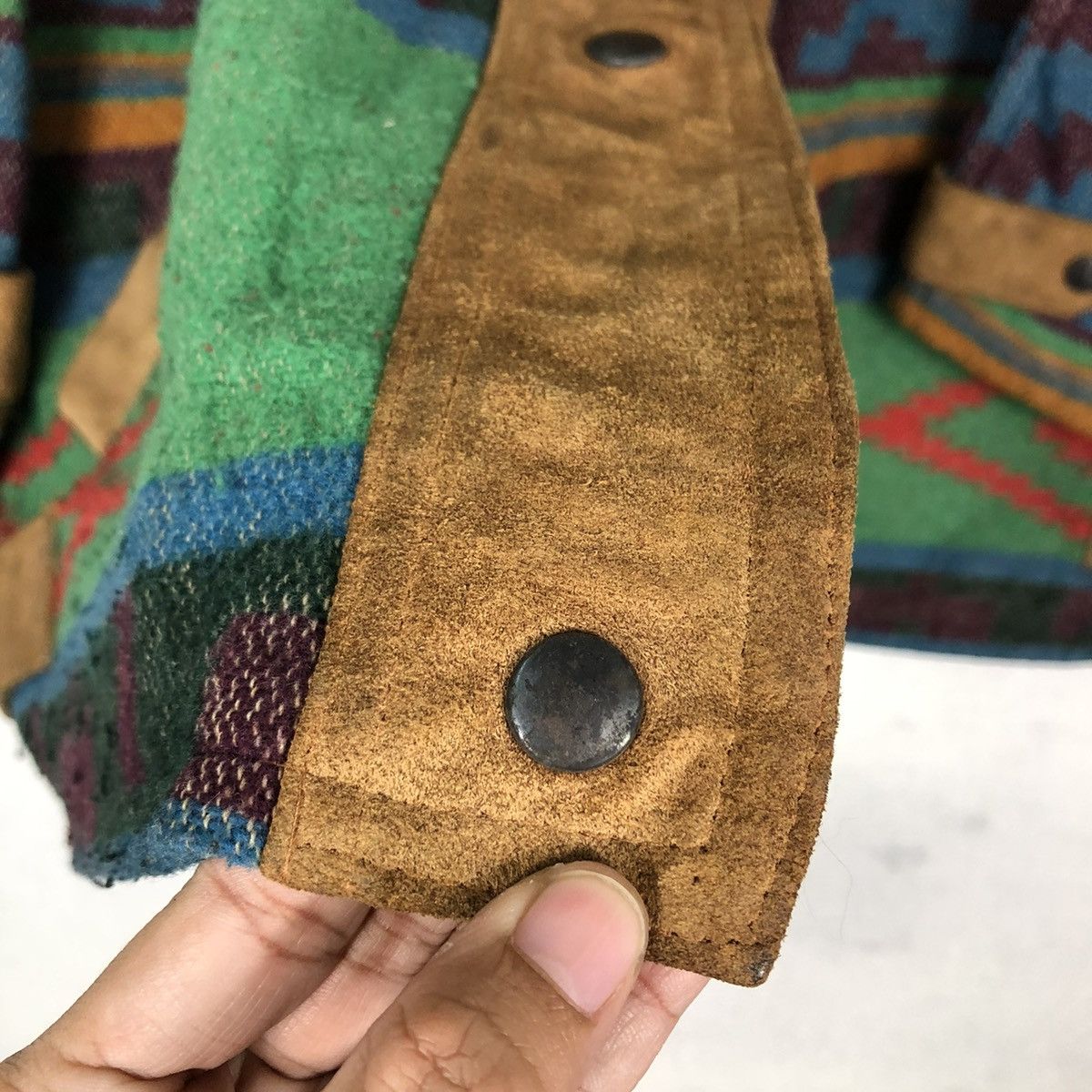 Vintage 🔥Vtg Leather Jacket Aztec Navajo Native Made in UK Size US L / EU 52-54 / 3 - 13 Thumbnail