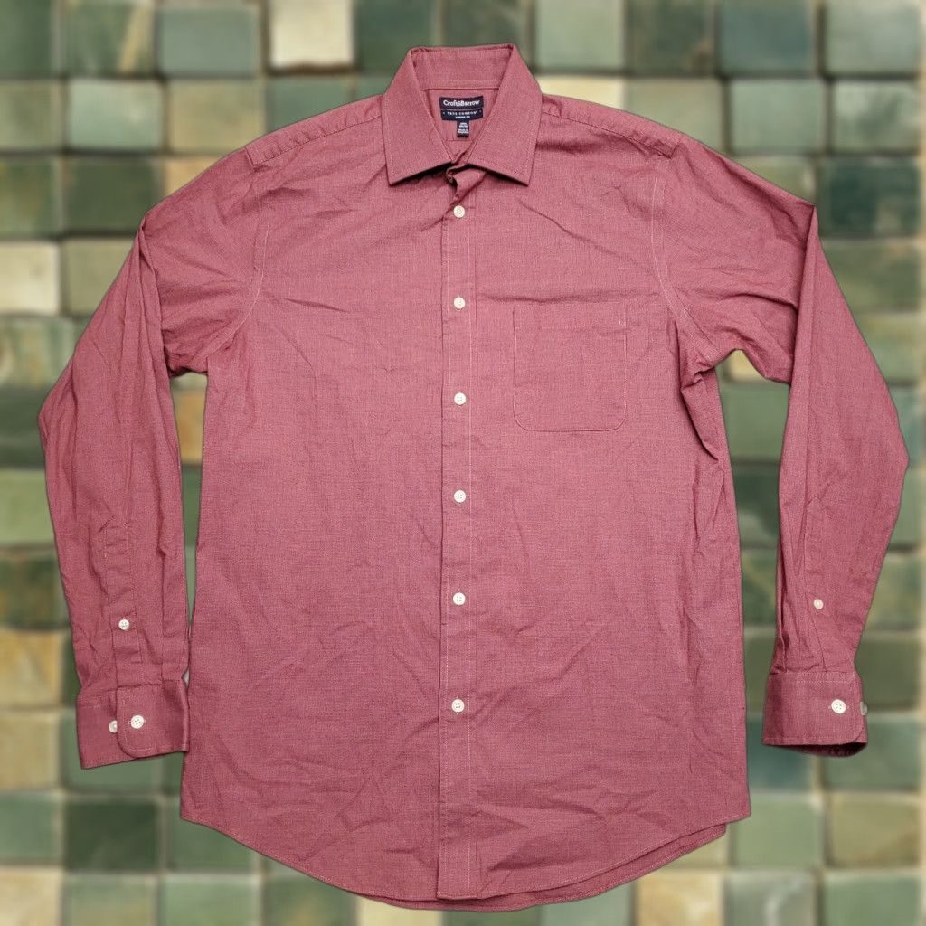 Croft & Barrow VINTAGE Croft & Barrow Shirt Mens 15.5 Red True Comfort Classic Performance Long Sleeve Shirt Mens Red Cotton Polyester Spandex Casual Button-Up Size US L / EU 52-54 / 3 - 1 Thumbnail