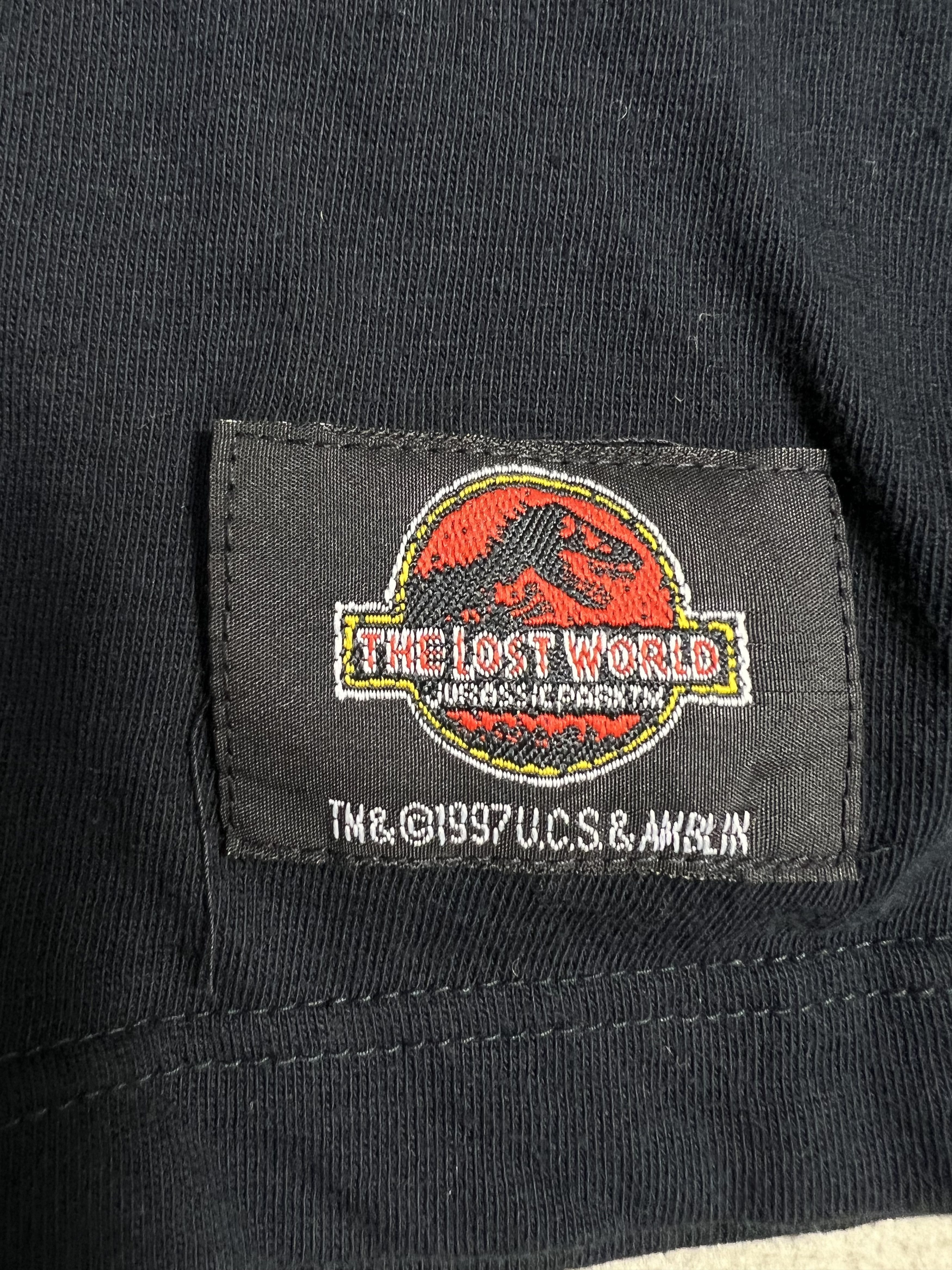 Vintage Vtg 90s Man Eaters Jurassic Park Movie Promo Tee (L) GTMD992 Size US L / EU 52-54 / 3 - 6 Thumbnail