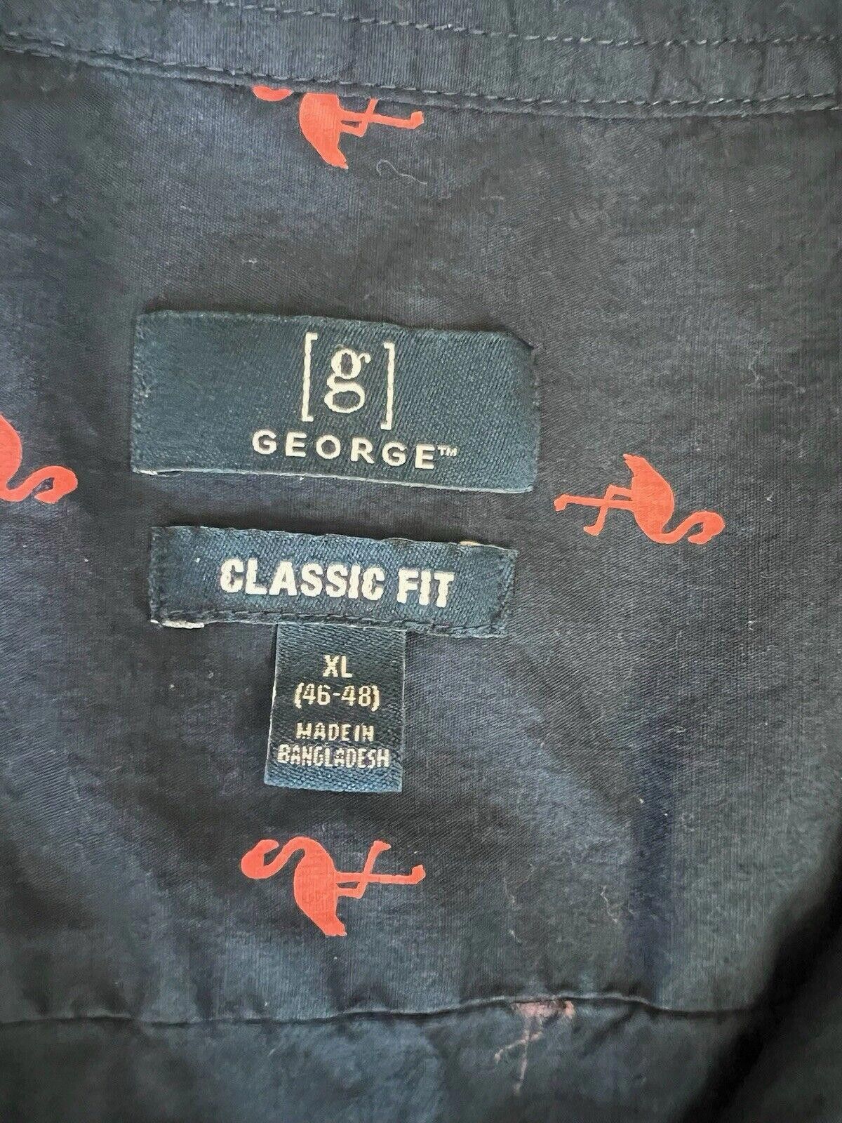 George George classic fit men's navy blue pink flamingos size XL Size US XXL / EU 58 / 5 - 2 Thumbnail