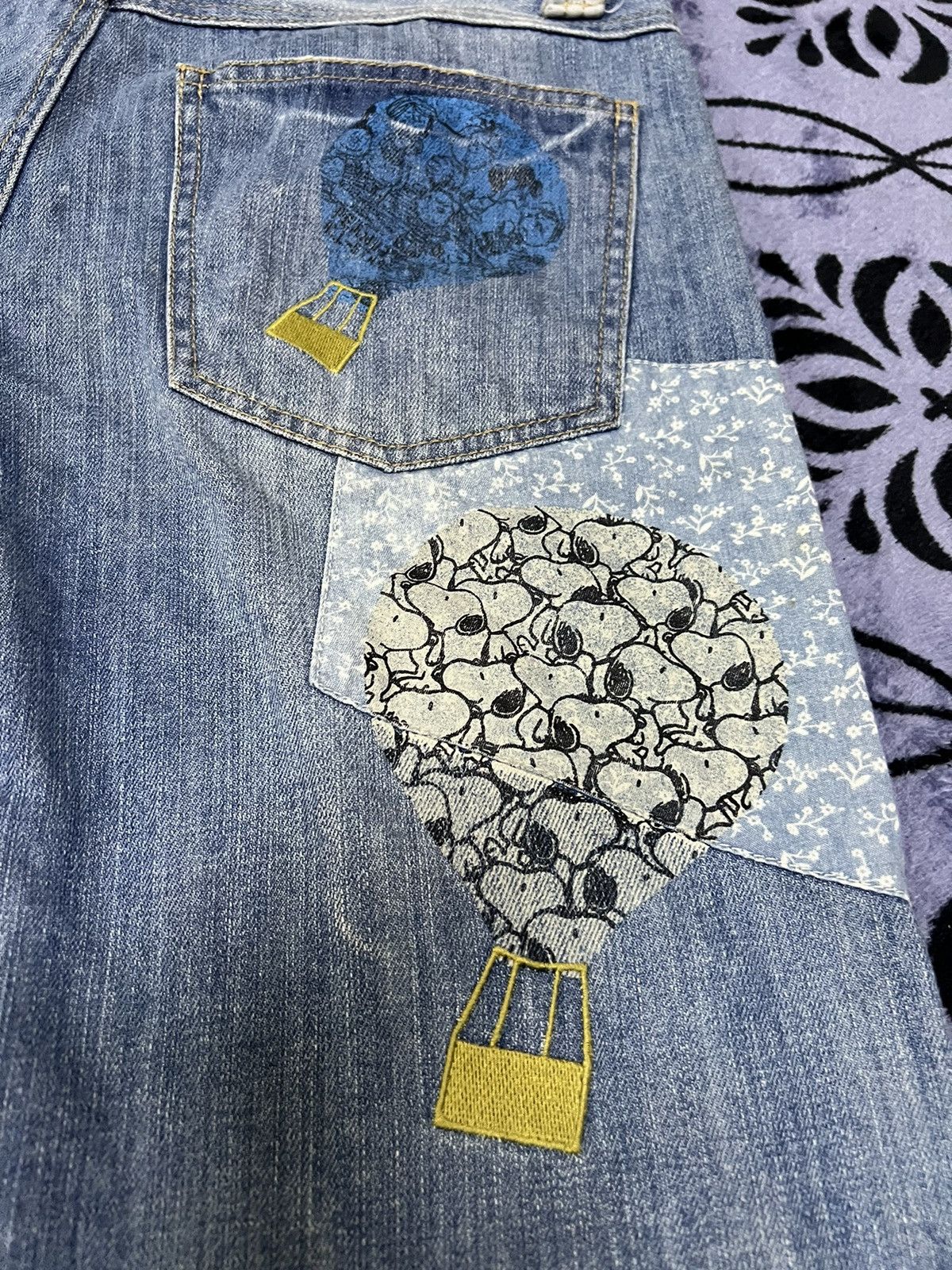 Peanuts × Vintage Peanuts Patchwork Jeans Size 30" / US 8 / IT 44 - 15 Thumbnail