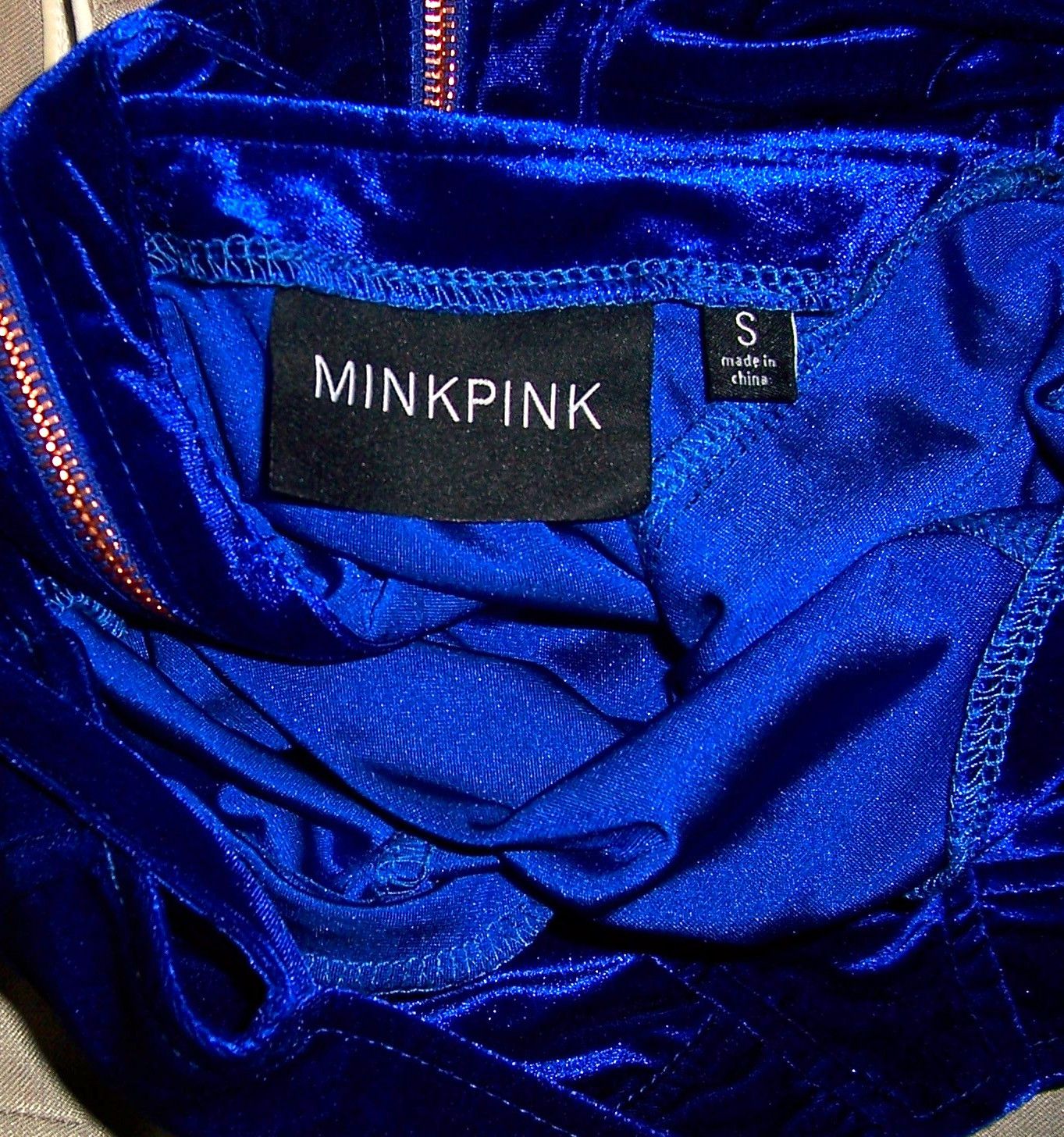 MINKPINK MINKPINK Shocking Blue Velvet Dress S Size S / US 4 / IT 40 - 7 Thumbnail