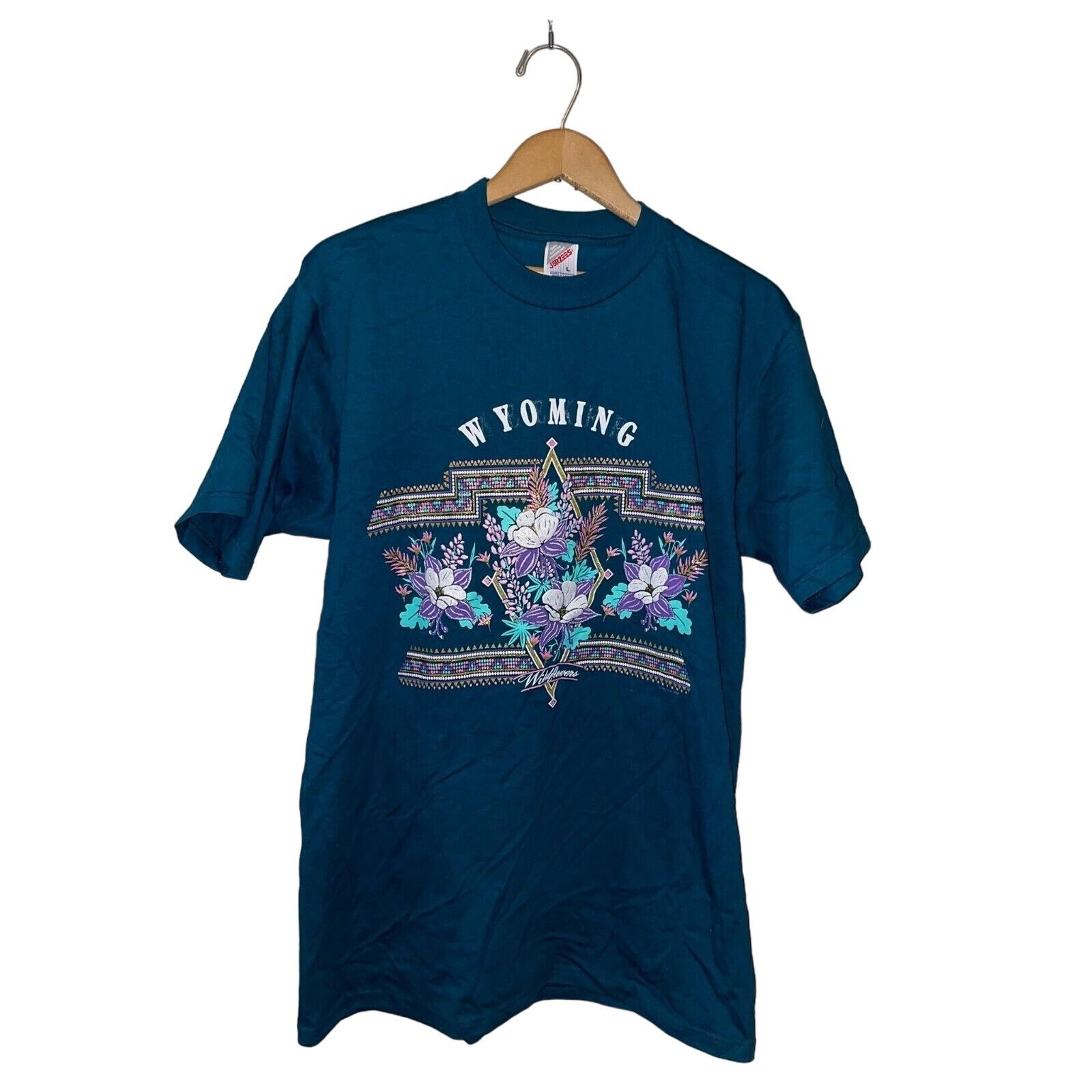 Jerzees Vintage Wyoming Wildflower Shirt Wild Flower Tee VTG 90s L Size US L / EU 52-54 / 3 - 1 Thumbnail