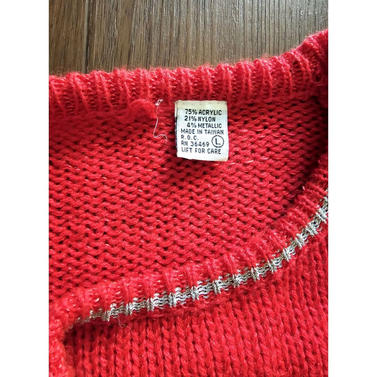 Vintage Vintage 1980s Red Sequin Christmas Holiday New Years Sweater - Womens Medium/Large Size M / US 6-8 / IT 42-44 - 4 Thumbnail