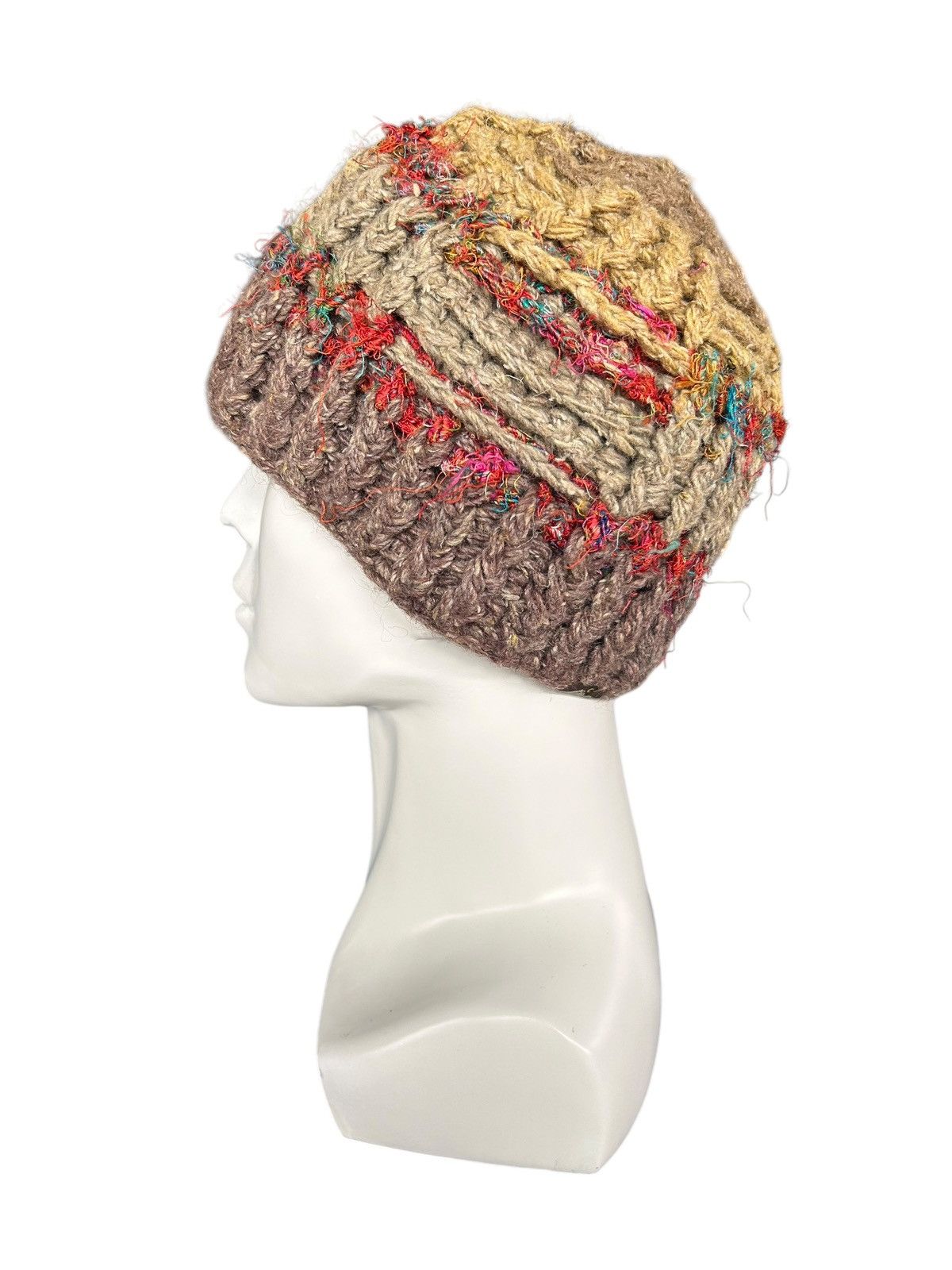 Japanese Brand × Kapital × Vintage Crochet Knitted Canamo Rare wool Beanie Hats ☠️☠️ Size ONE SIZE - 4 Thumbnail