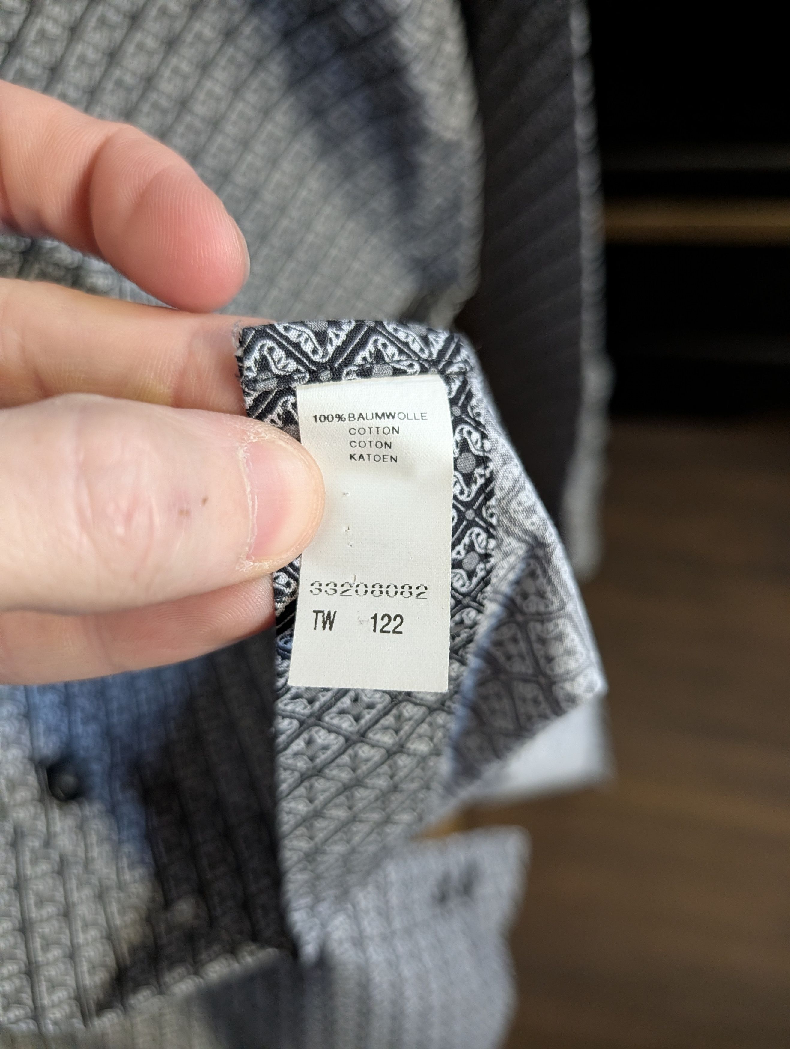 Haupt Gray/blue psychedelic patterned cotton dress shirt XL Size US XL / EU 56 / 4 - 8 Thumbnail
